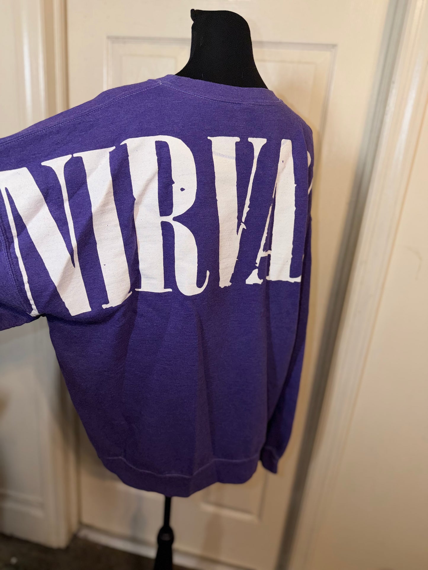 Nirvana Double Sided Oversized Distressed Sweatshirt