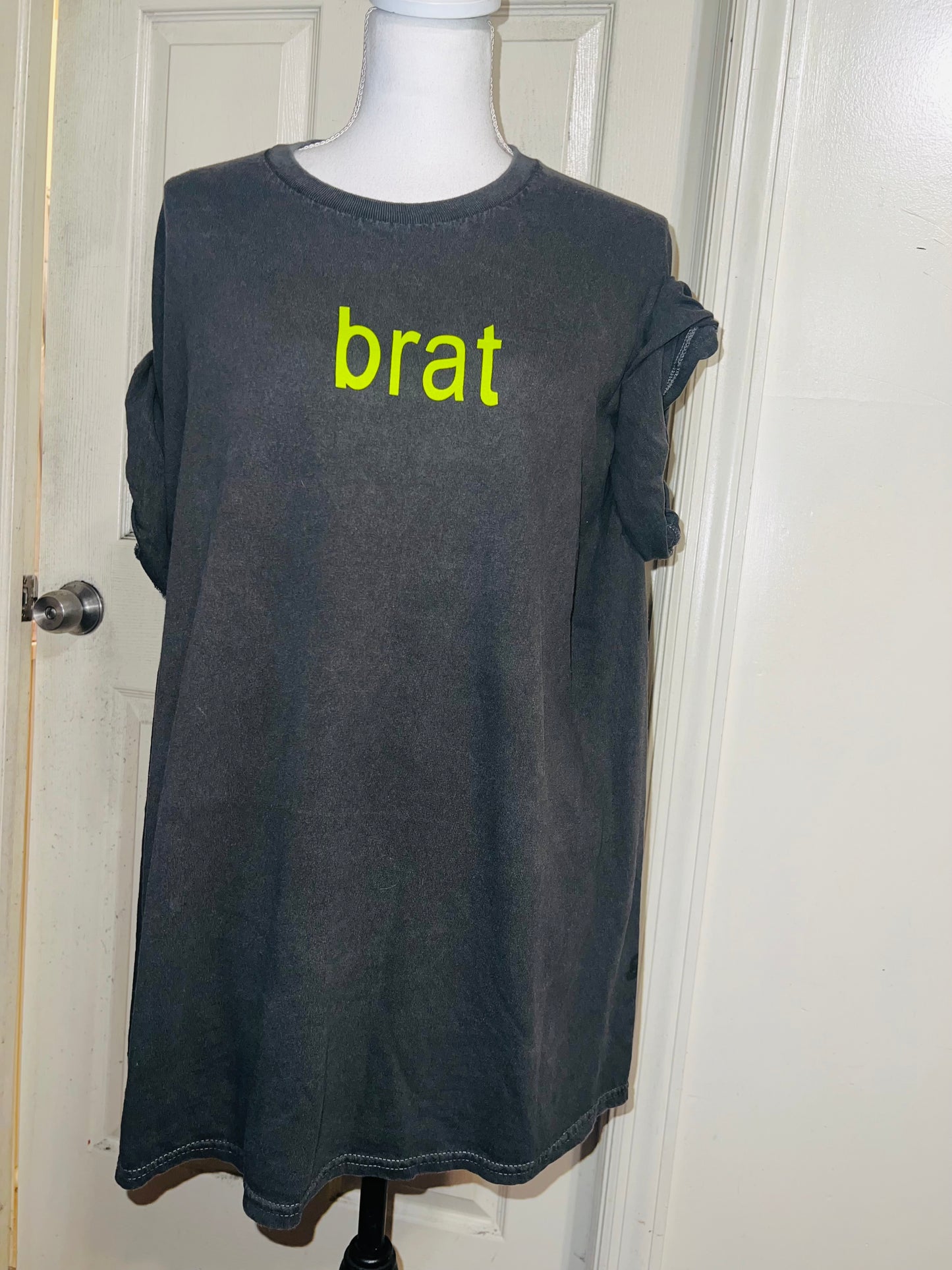 Charli XCX brat Double Sided Oversized Distressed Tee