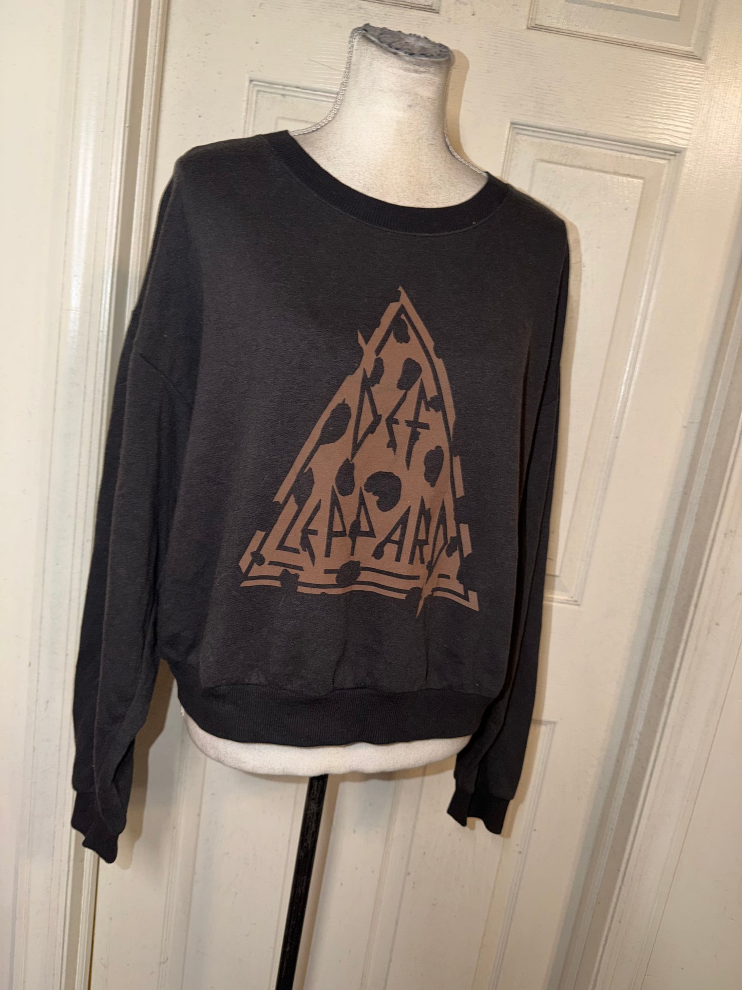 Def Leppard Oversized Distressed Sweatshirt