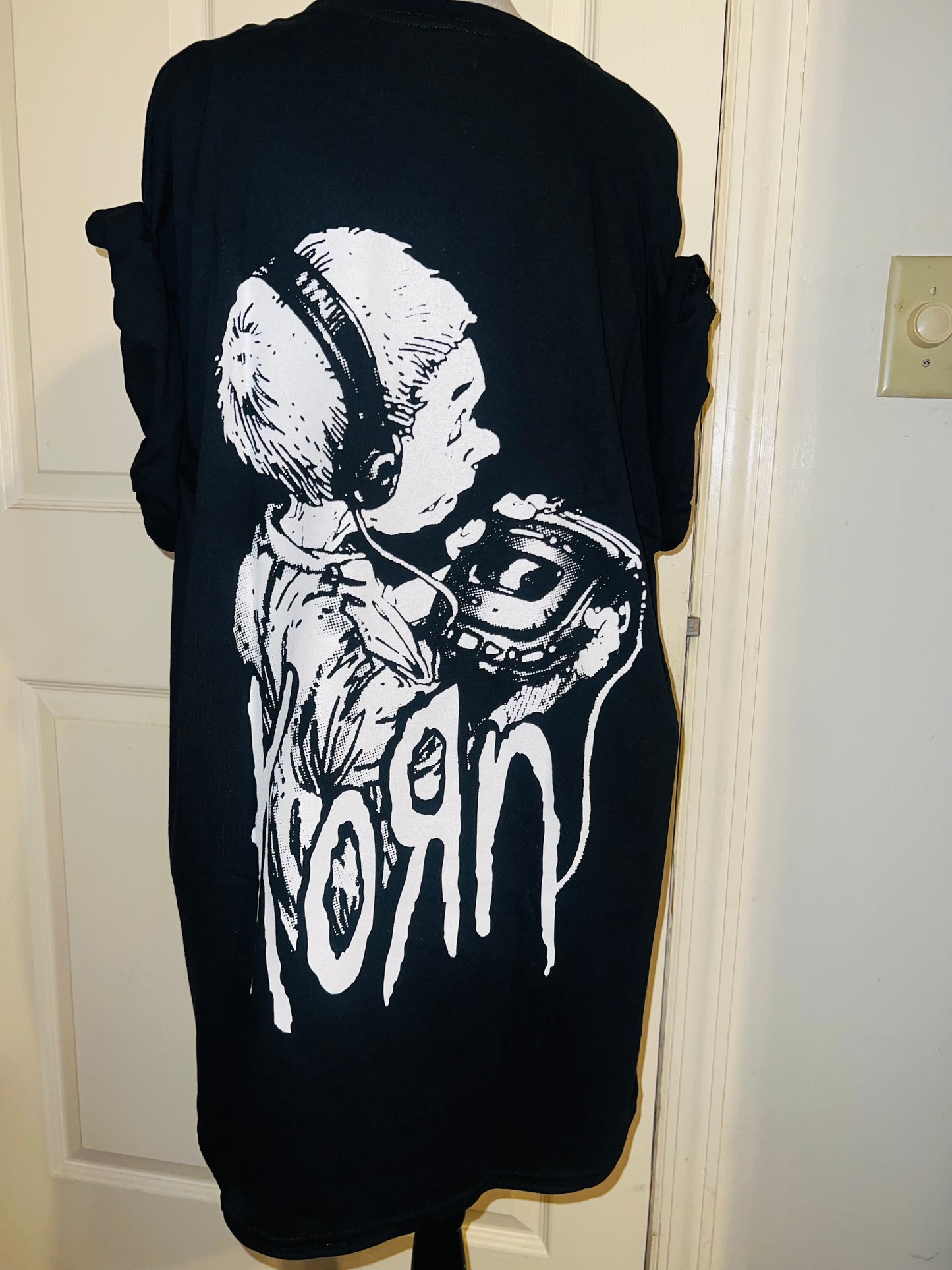 Korn Double Sided Oversized Distressed Tee