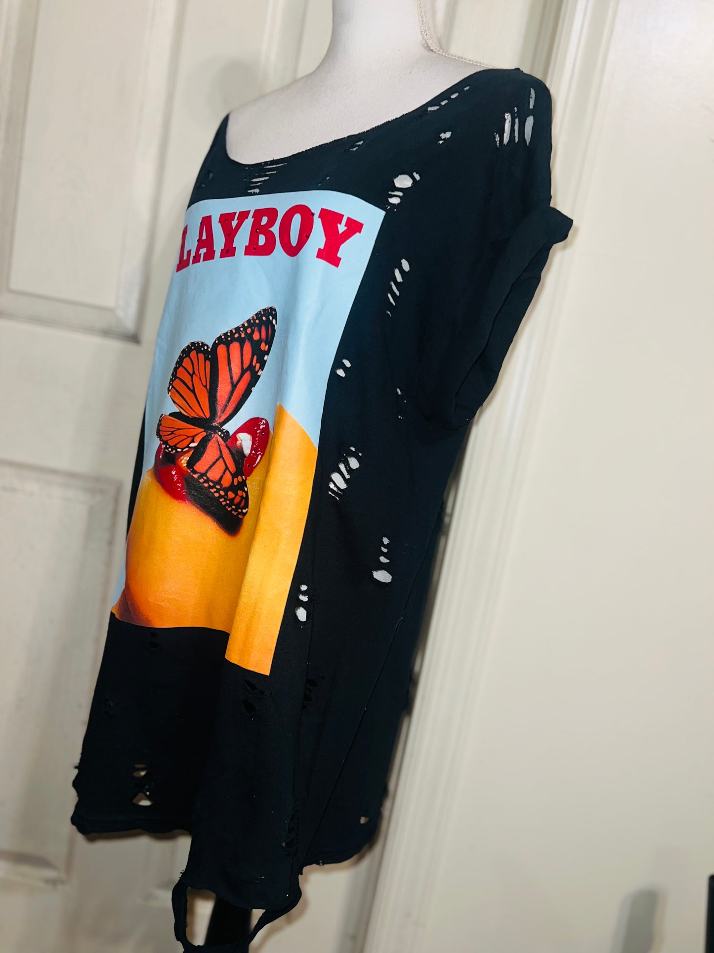 Playboy Oversized Distressed Tee