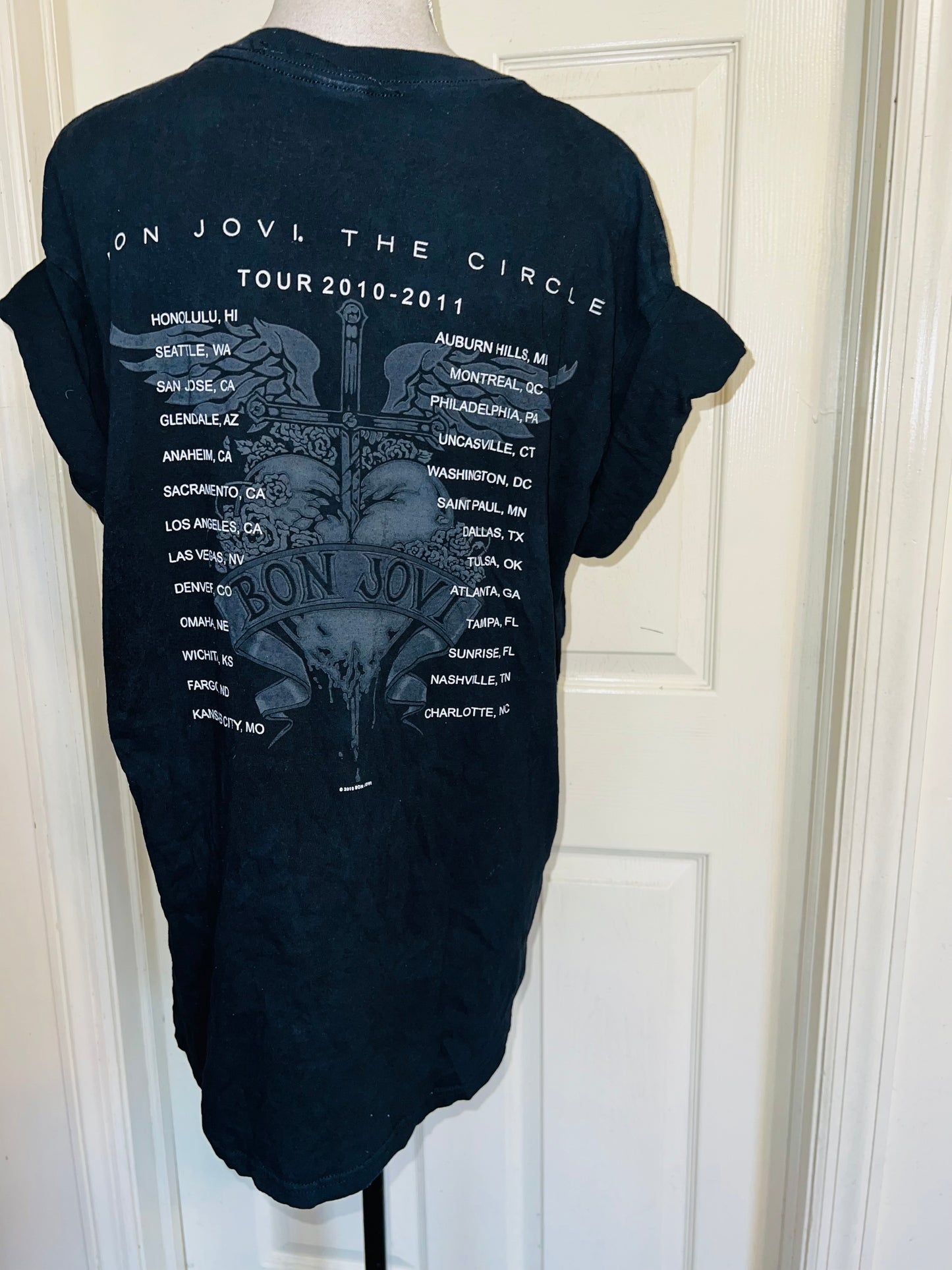 Bon Jovi Double Sided Oversized Distressed Tee