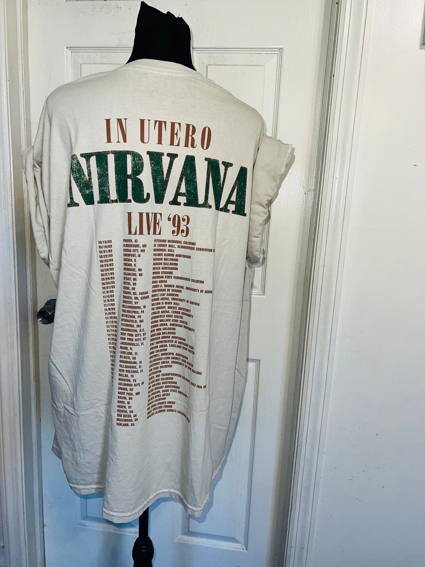 Nirvana Double Sided Oversized Distressed Tee