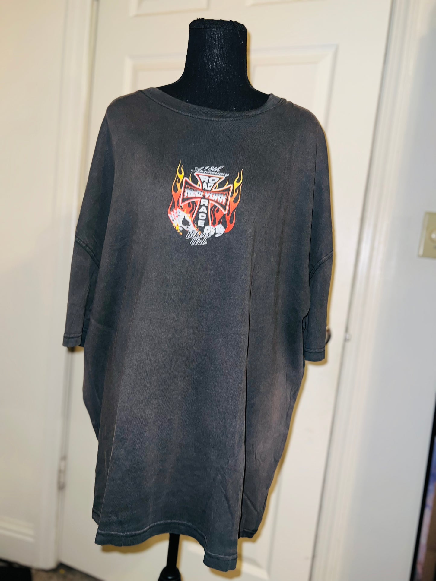 Bikers Club Road Race 18th Anniversary Vintage Oversized Distressed Tee