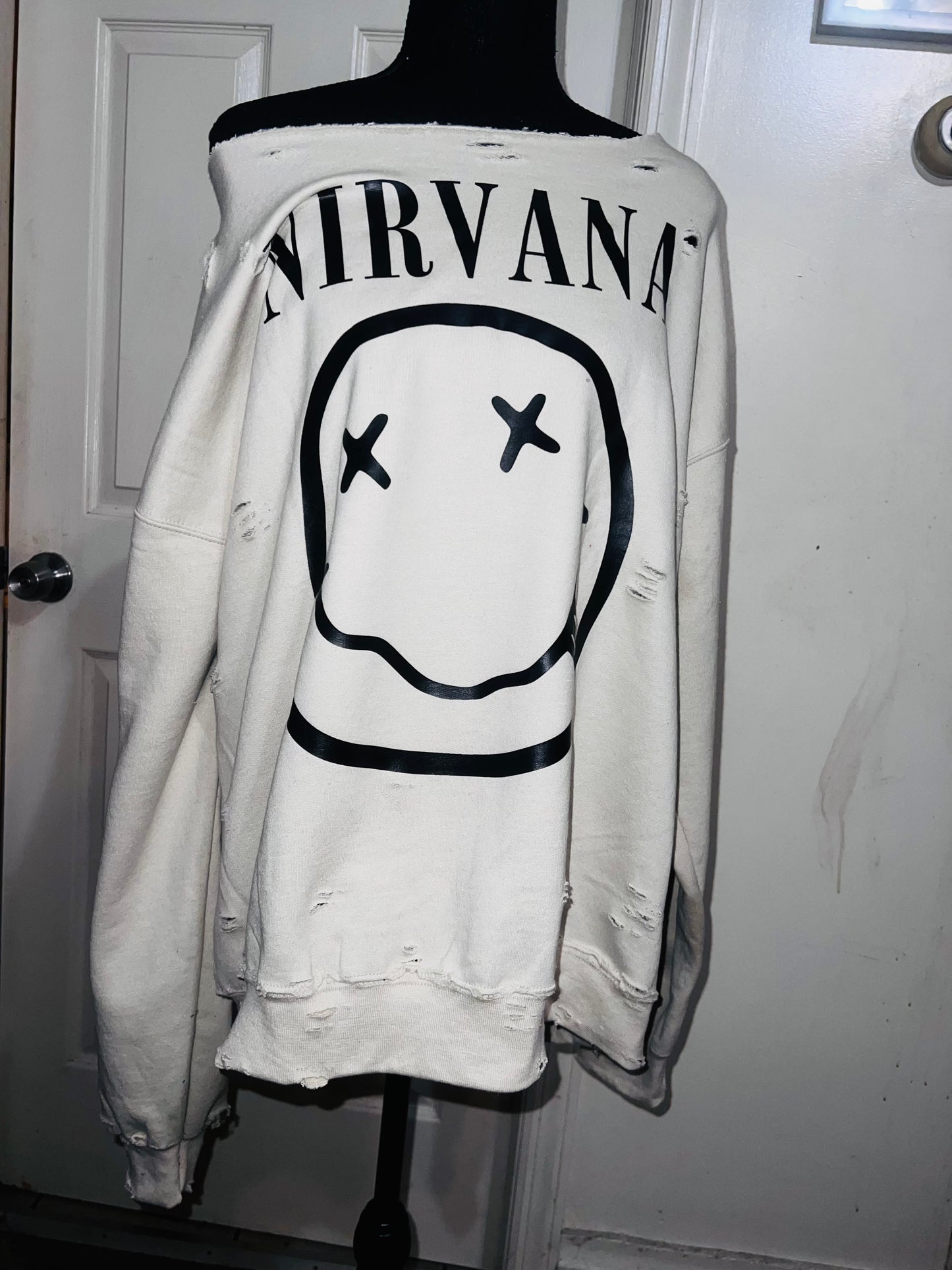 Nirvana Oversized Distressed Sweatshirt