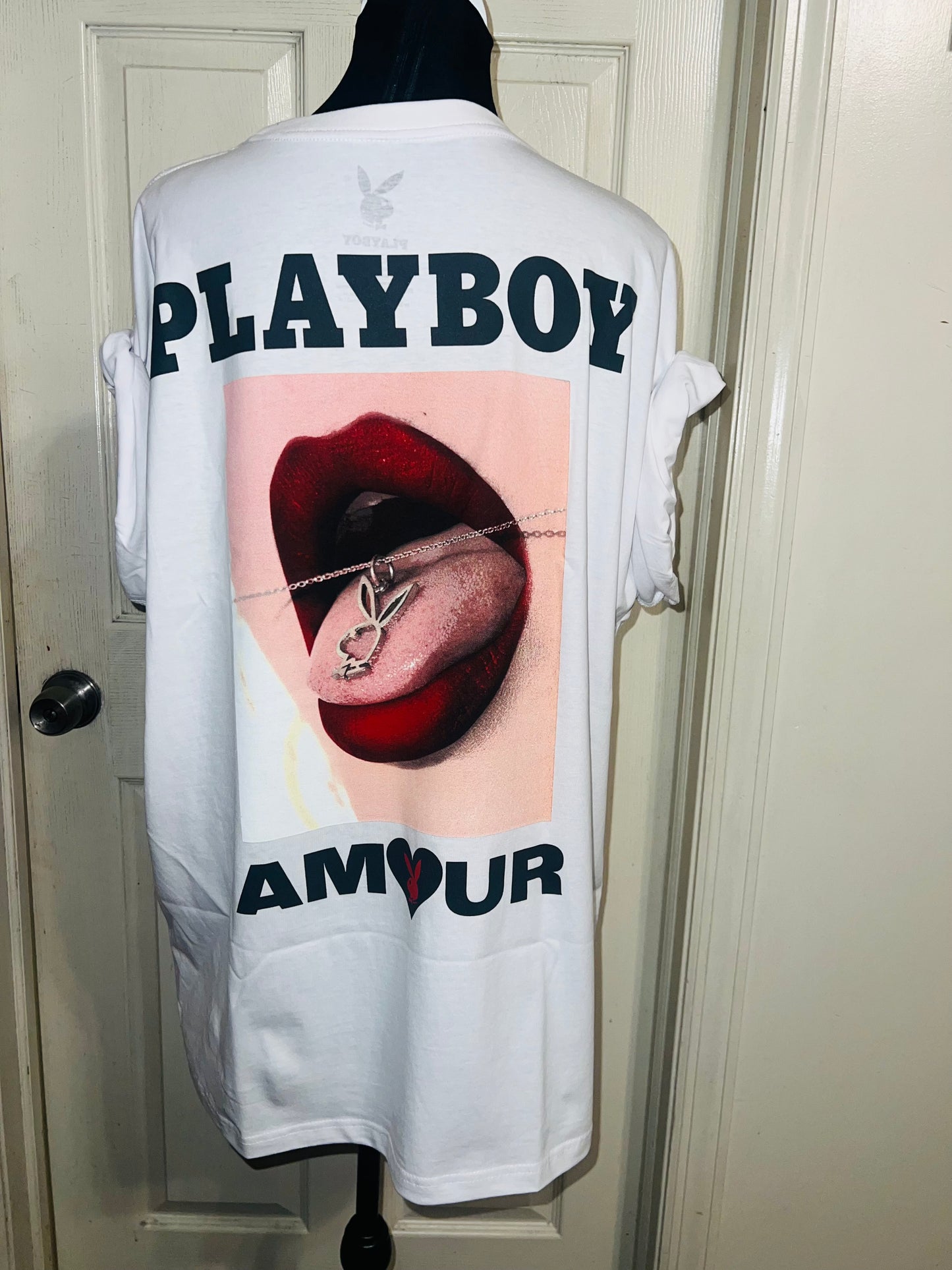 Playboy Double Sided Oversized Distressed Tee