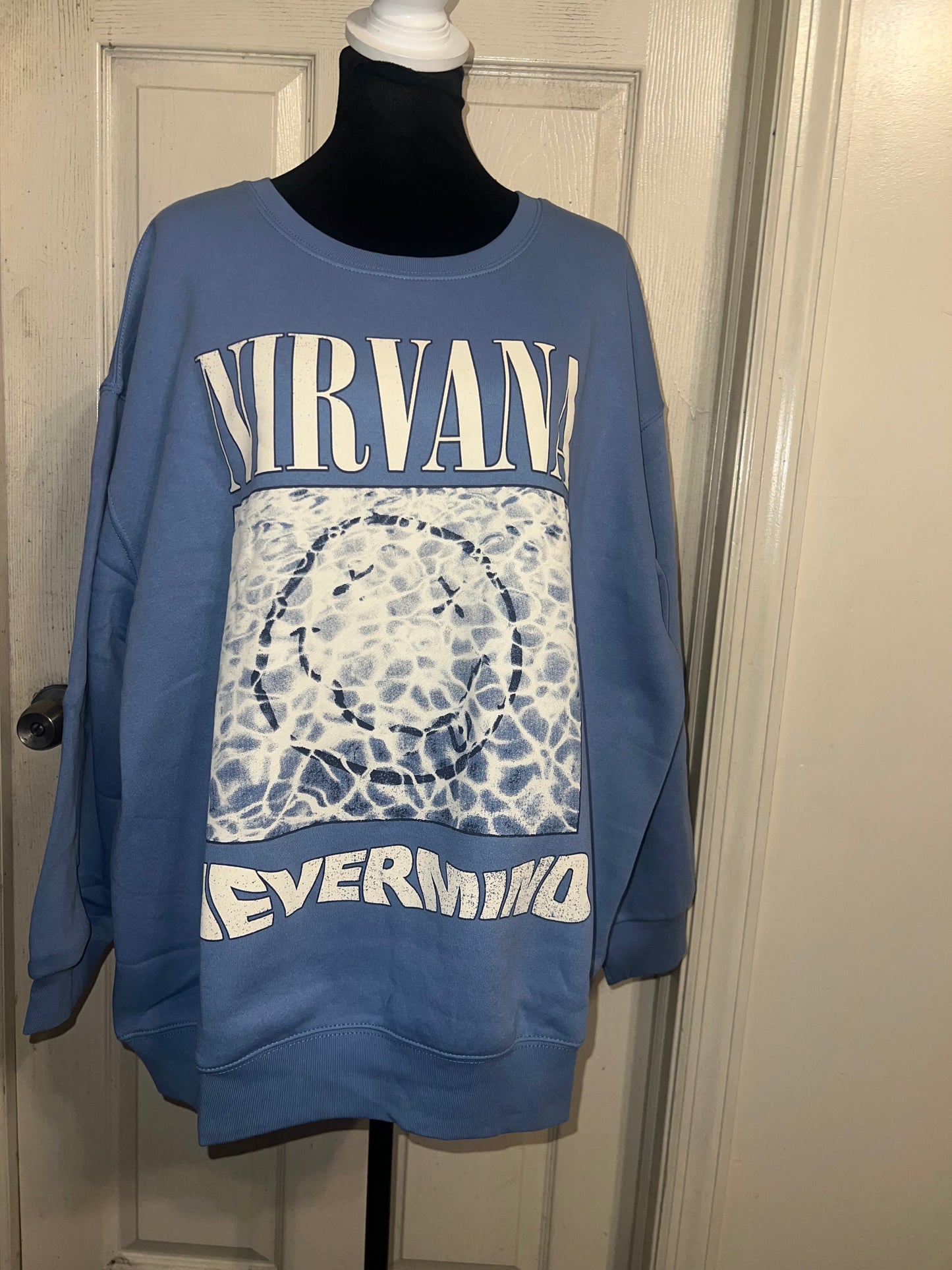 Nirvana Double Sided Oversized Distressed Sweatshirt