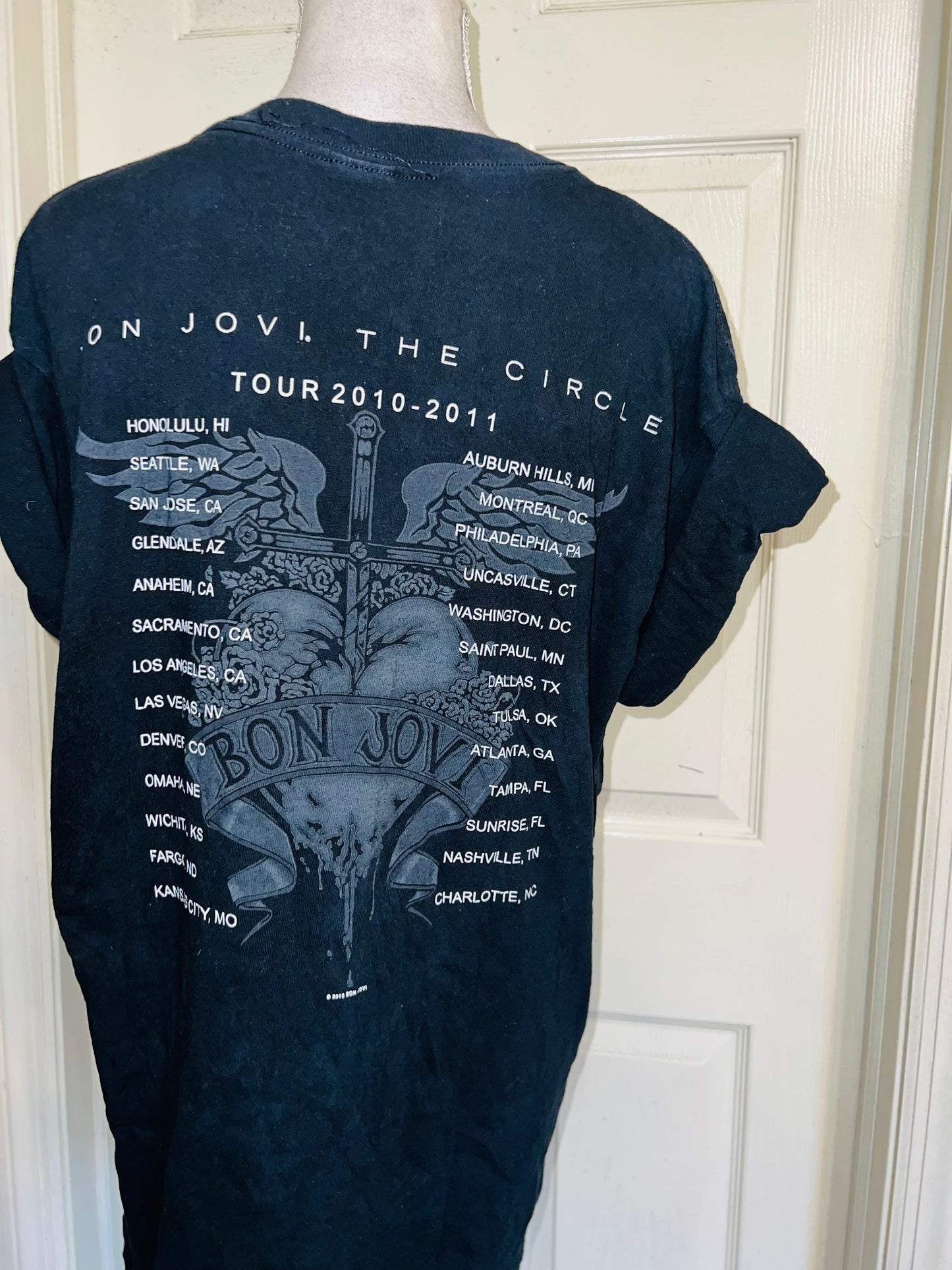 Bon Jovi Double Sided Oversized Distressed Tee