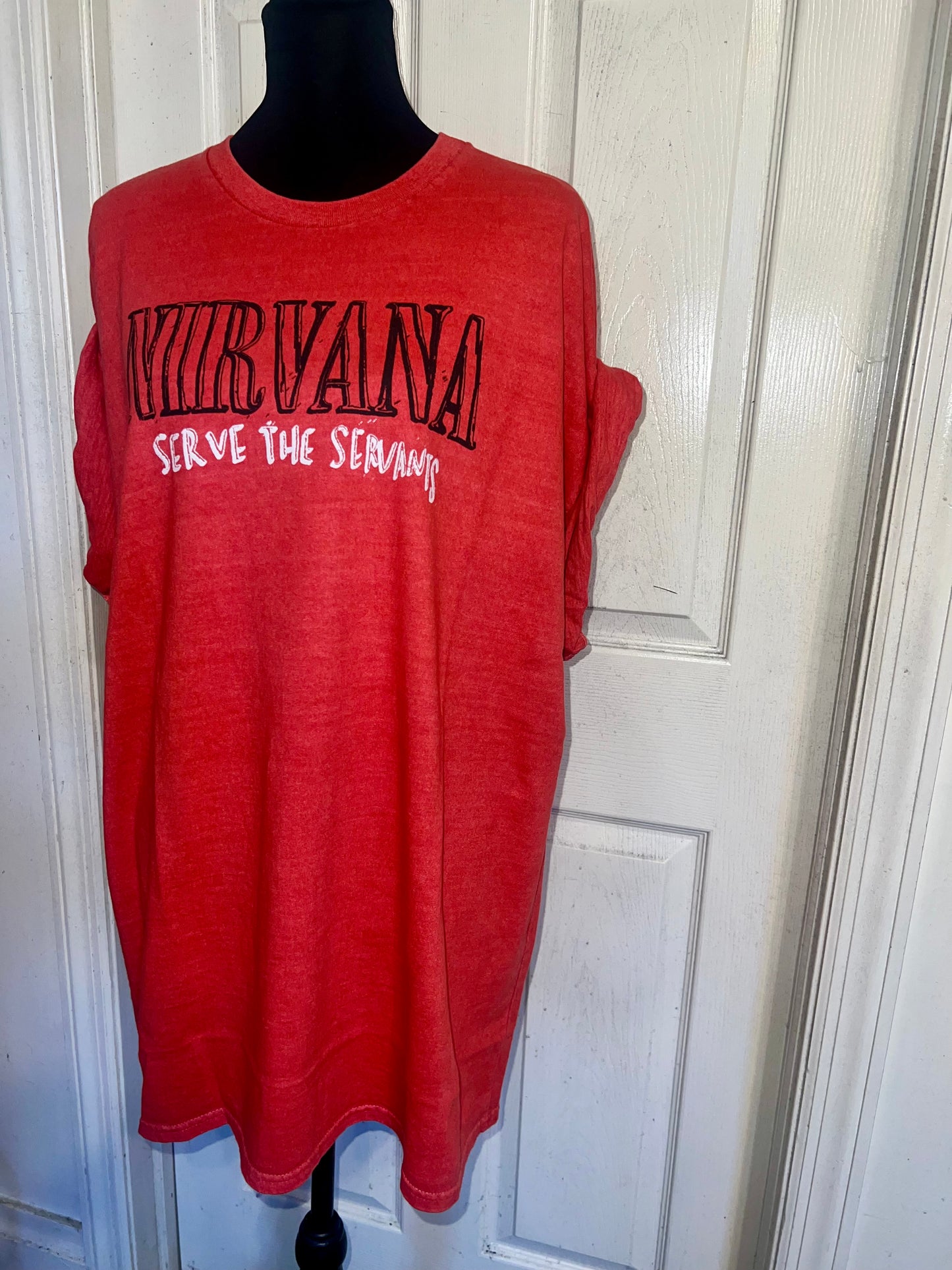Nirvana Double Sided Oversized Distressed Tee