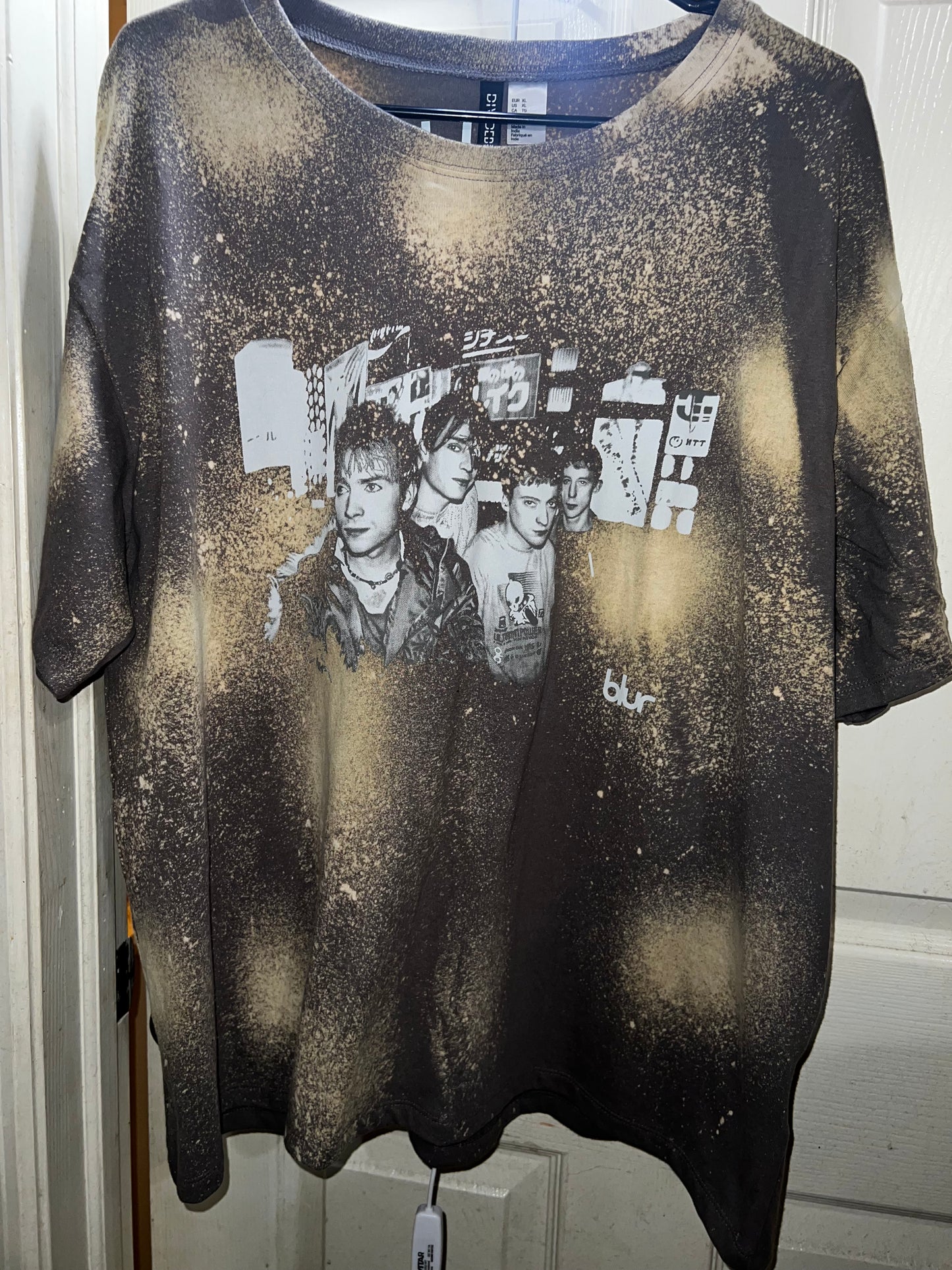 Bleached Blur Oversized Distressed Tee