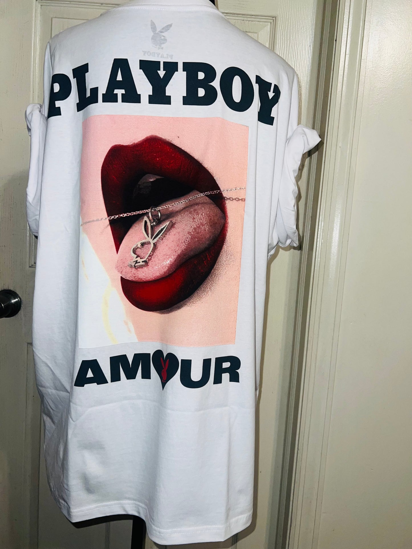 Playboy Double Sided Oversized Distressed Tee