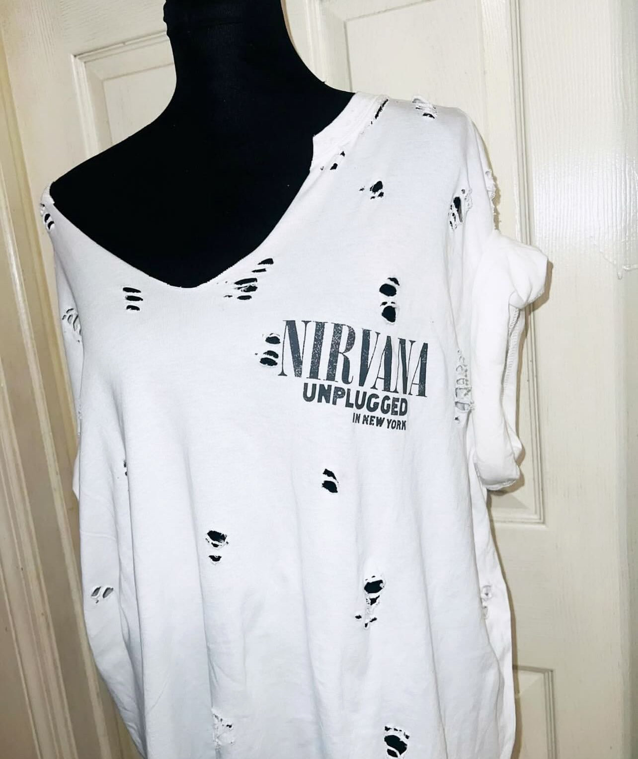 Nirvana Double Sided Oversized Distressed Tee