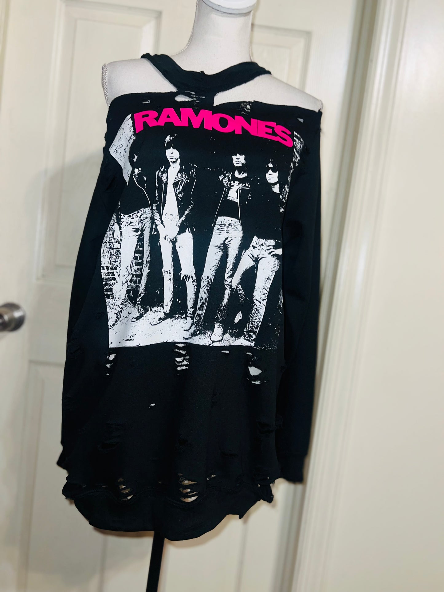 Ramones Oversized Distressed Sweatshirt