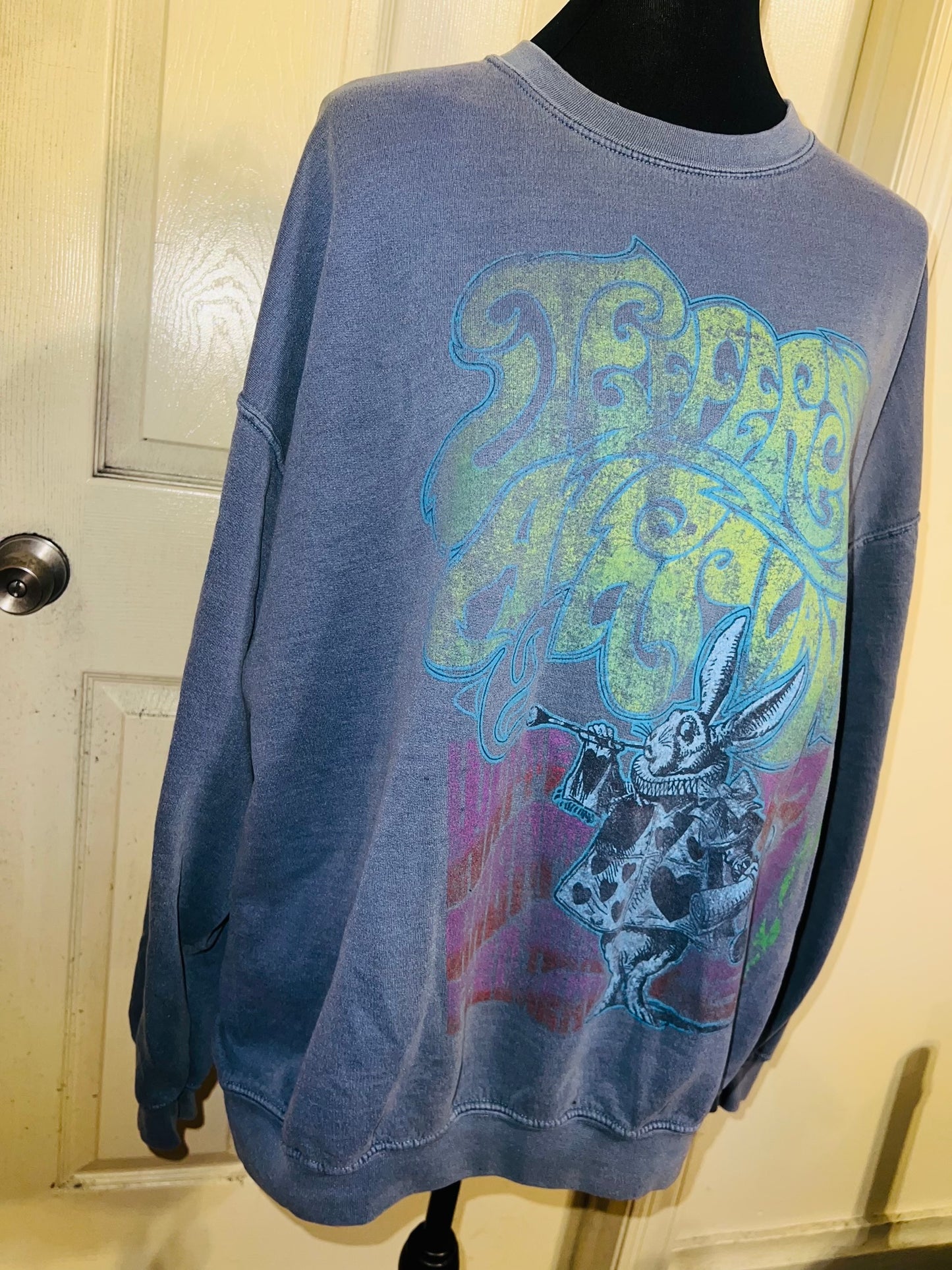 Jefferson Airplane Oversized Distressed Sweatshirt