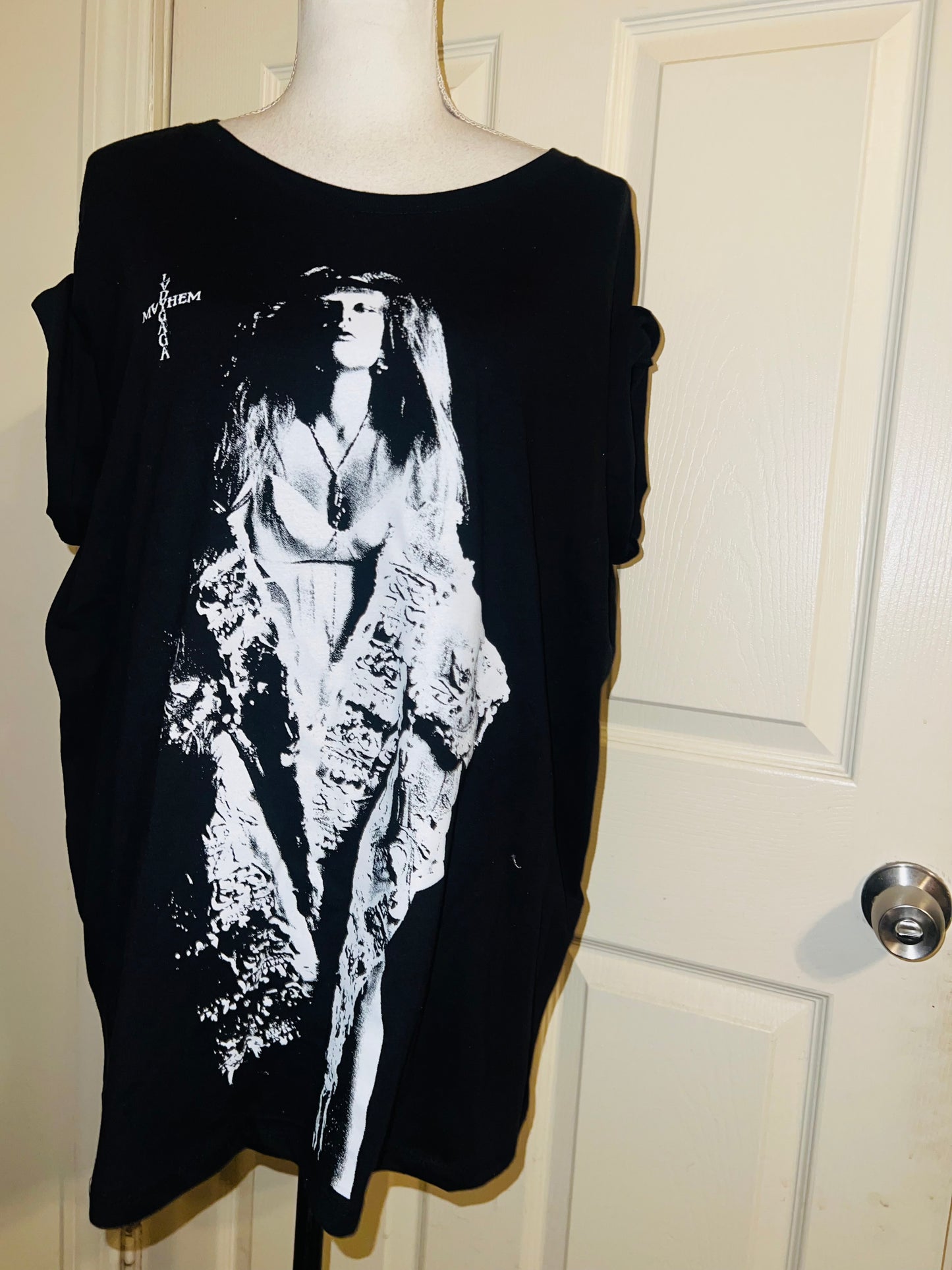 Lady Gaga Oversized Distressed Tee