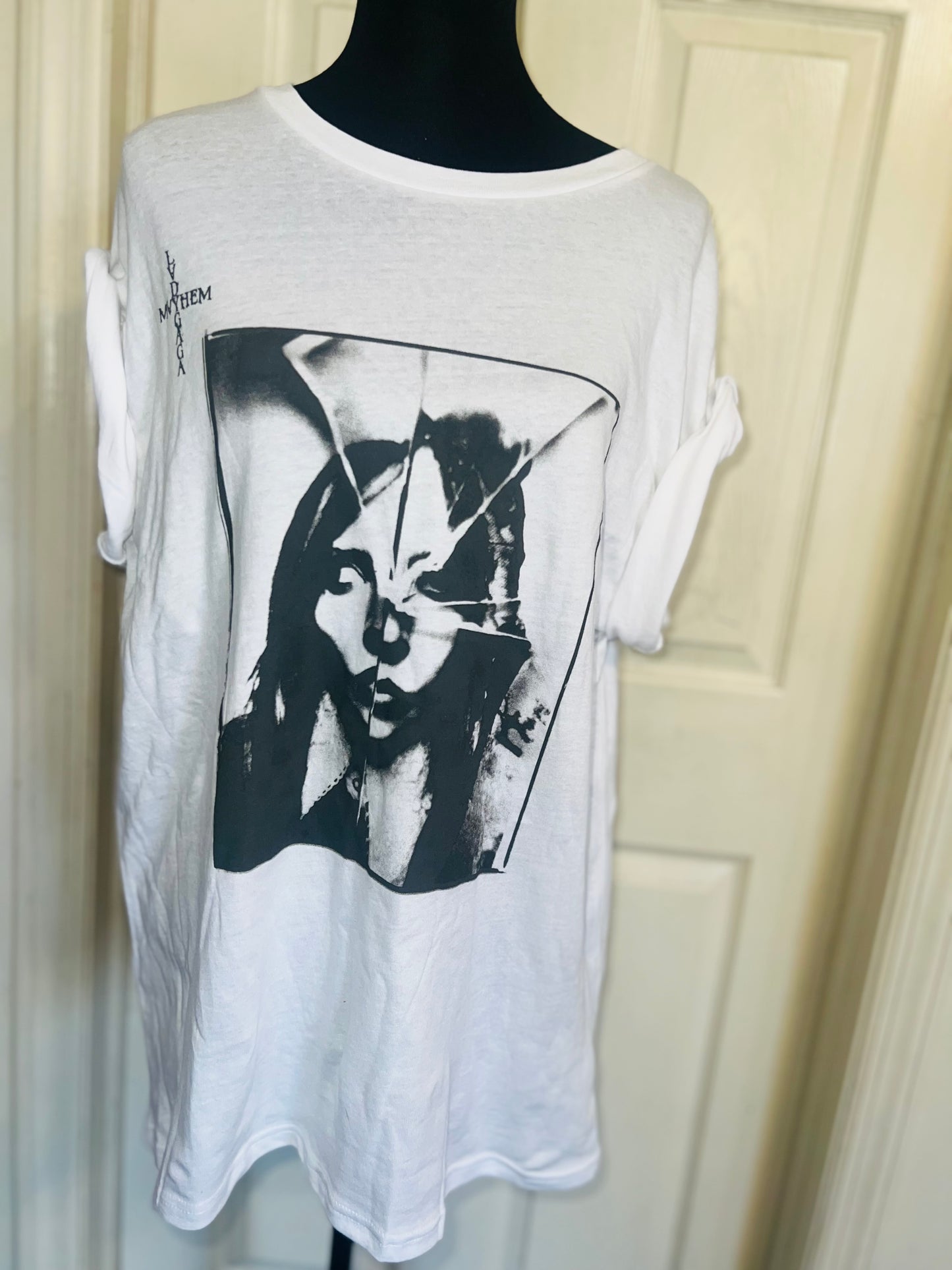 Lady Gaga Oversized Distressed Tee