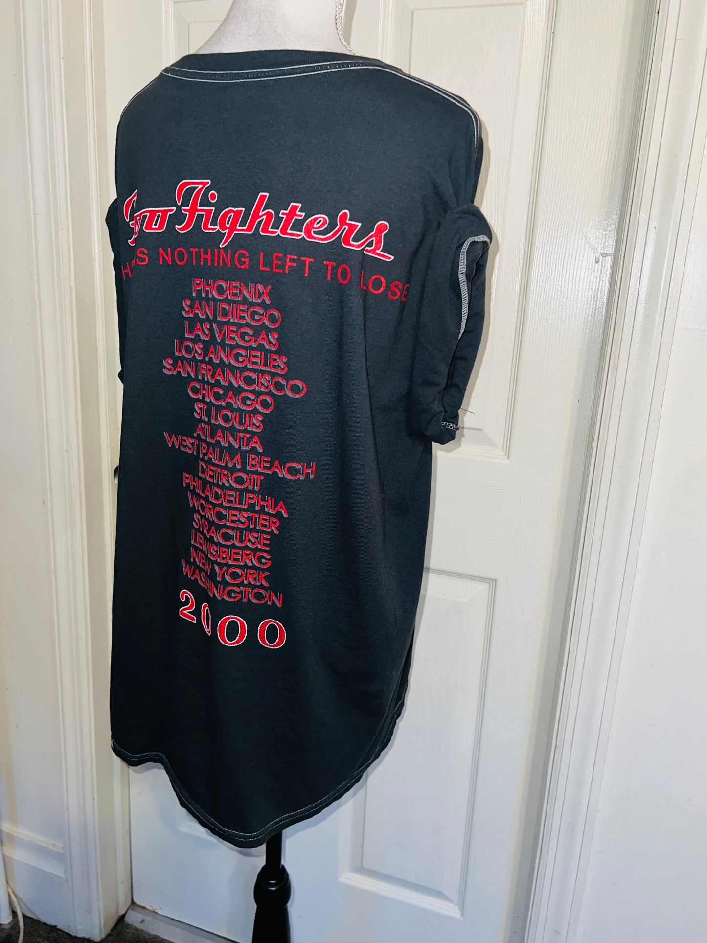 Foo Fighters Double Sided Oversized Distressed Tee