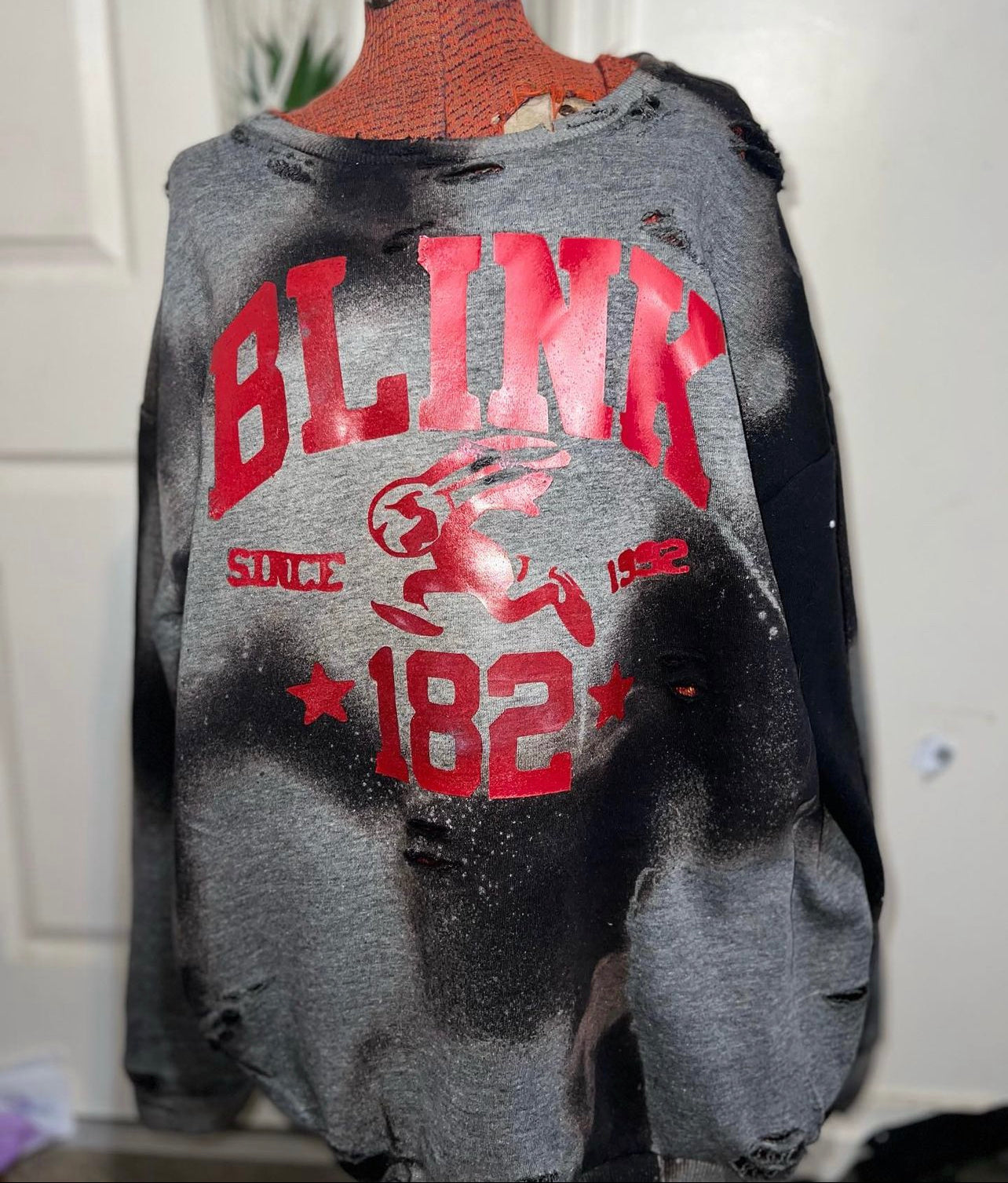 Blink 182 Oversized Distressed Sweatshirt