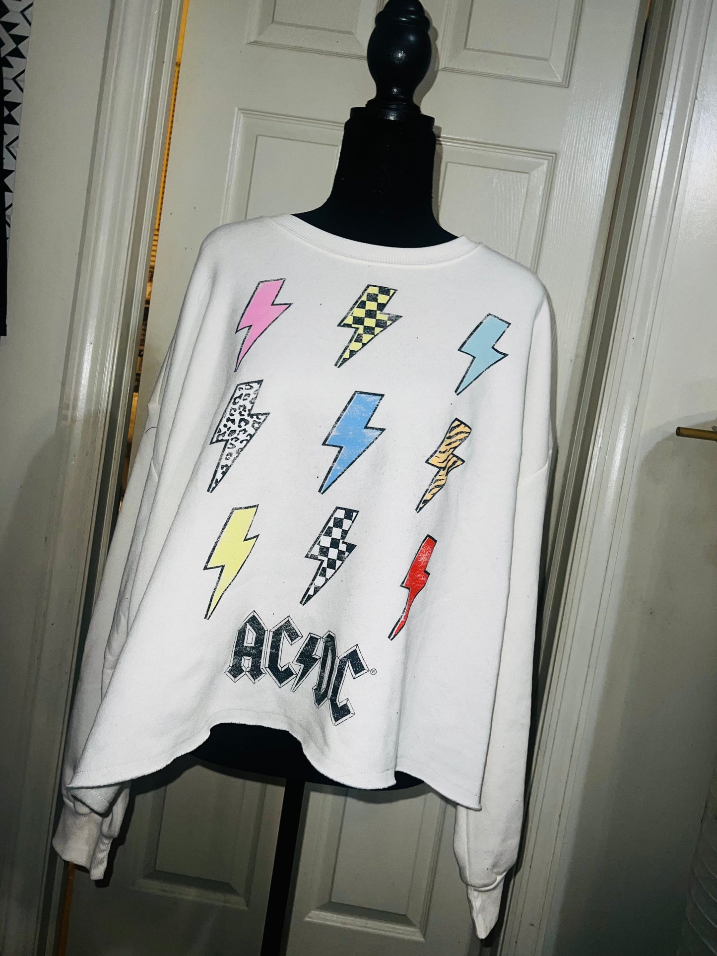 AC/DC Oversized Cropped Sweatshirt