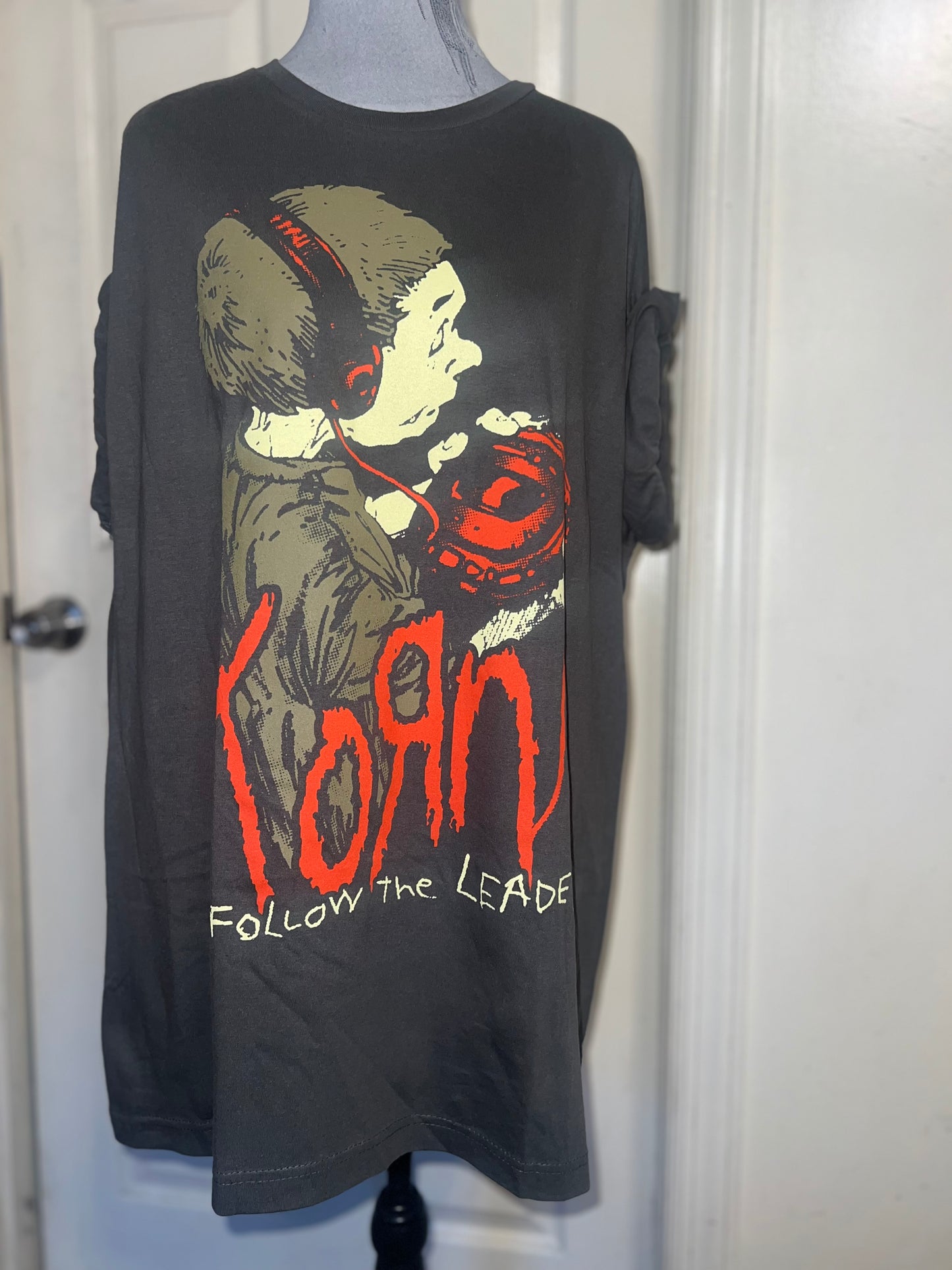 Korn Double Sided Oversized Distressed Tee