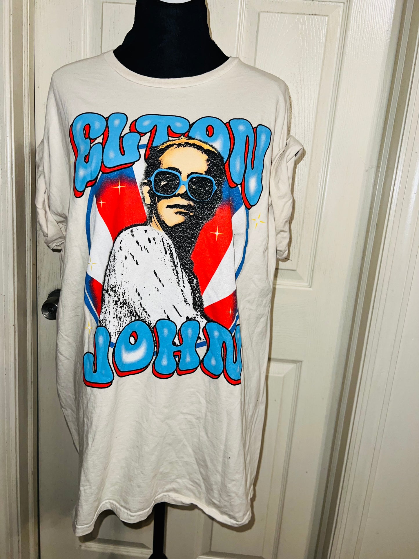 Elton John Oversized Distressed Tee