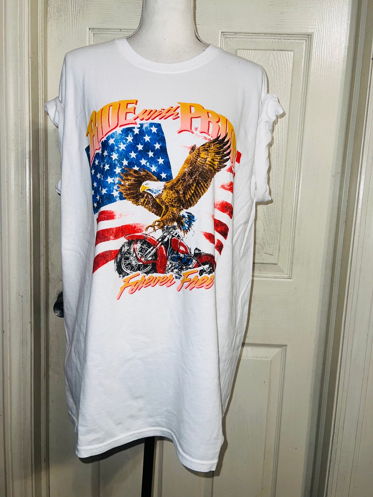 Ride With Pride Oversized Distressed Tee