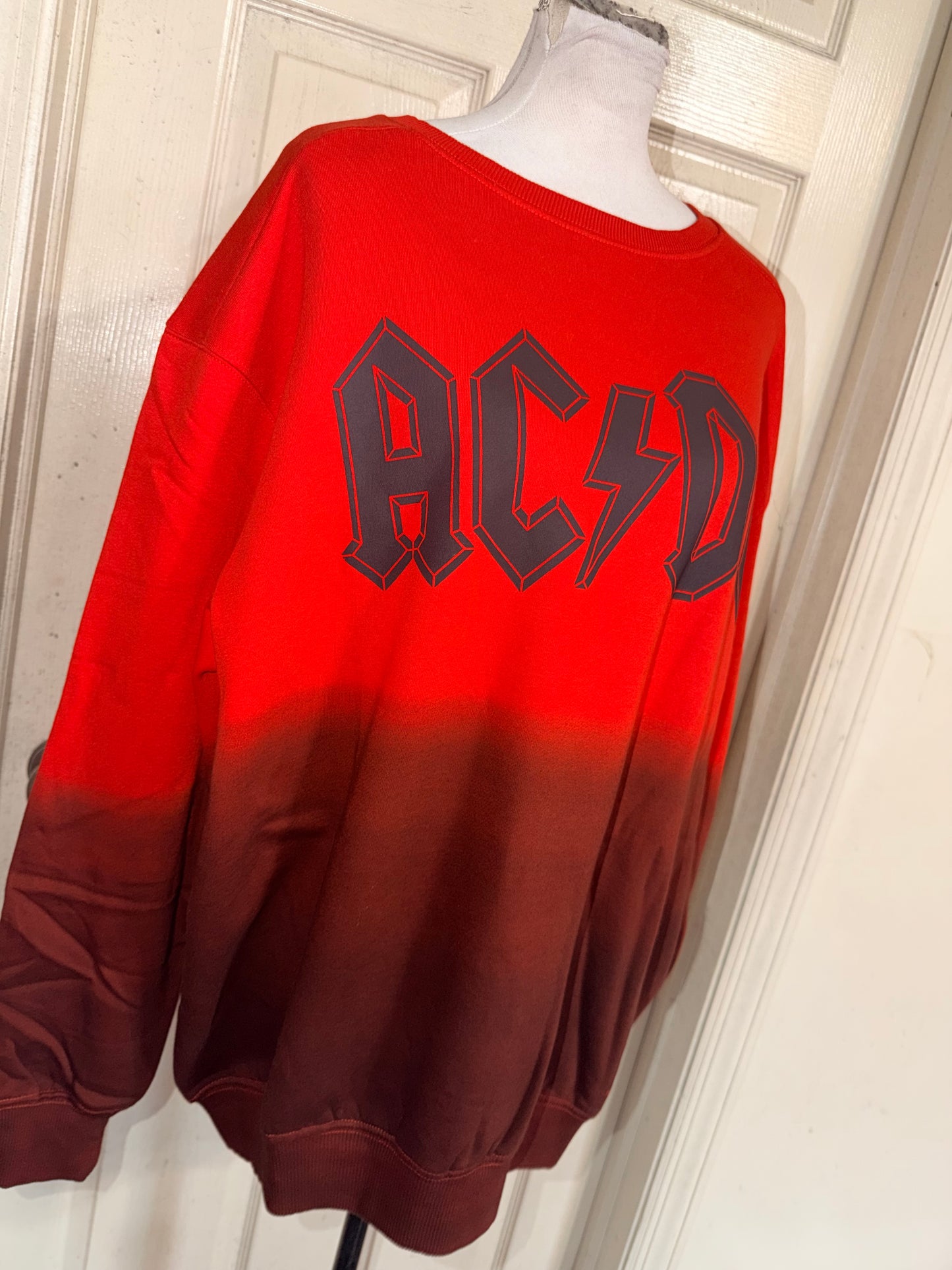 AC/DC Oversized Distressed Sweatshirt