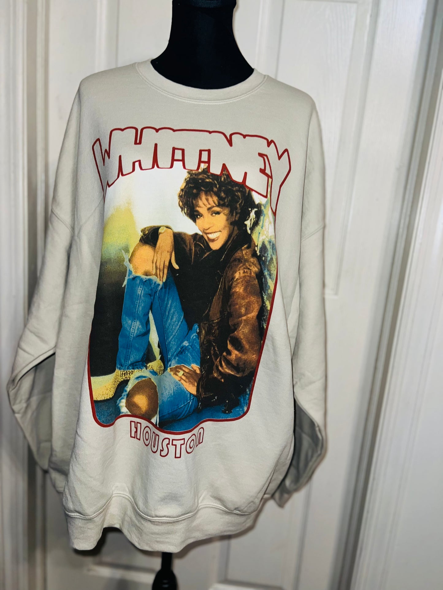 Whitney Houston Oversized Distressed Sweatshirt
