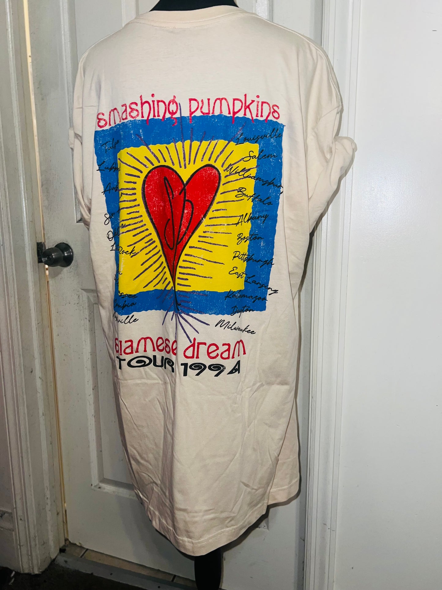 The Smashing Pumpkins Double Sided Oversized Distressed Tee