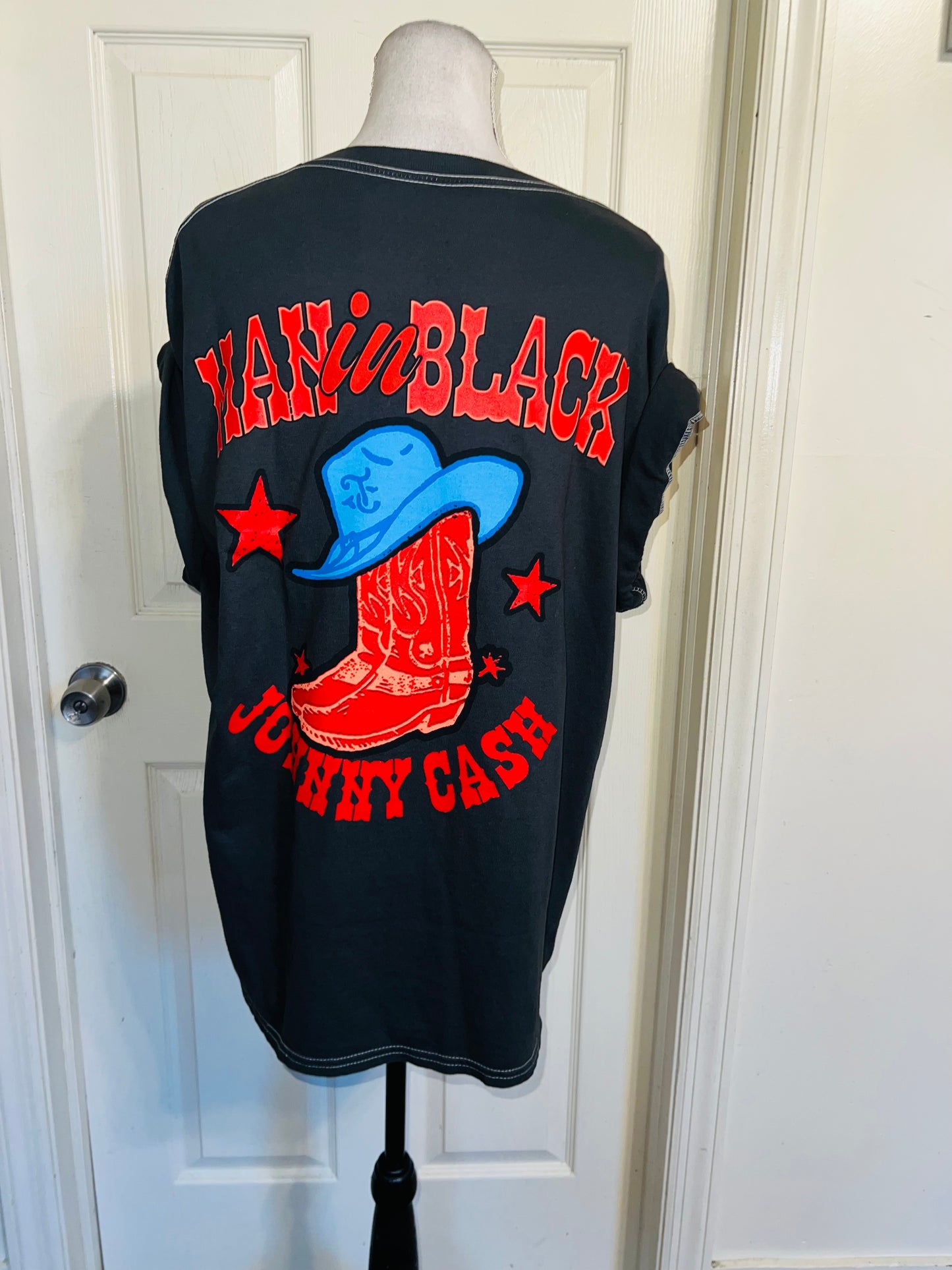 Johnny Cash Double Sided Oversized Distressed Tee