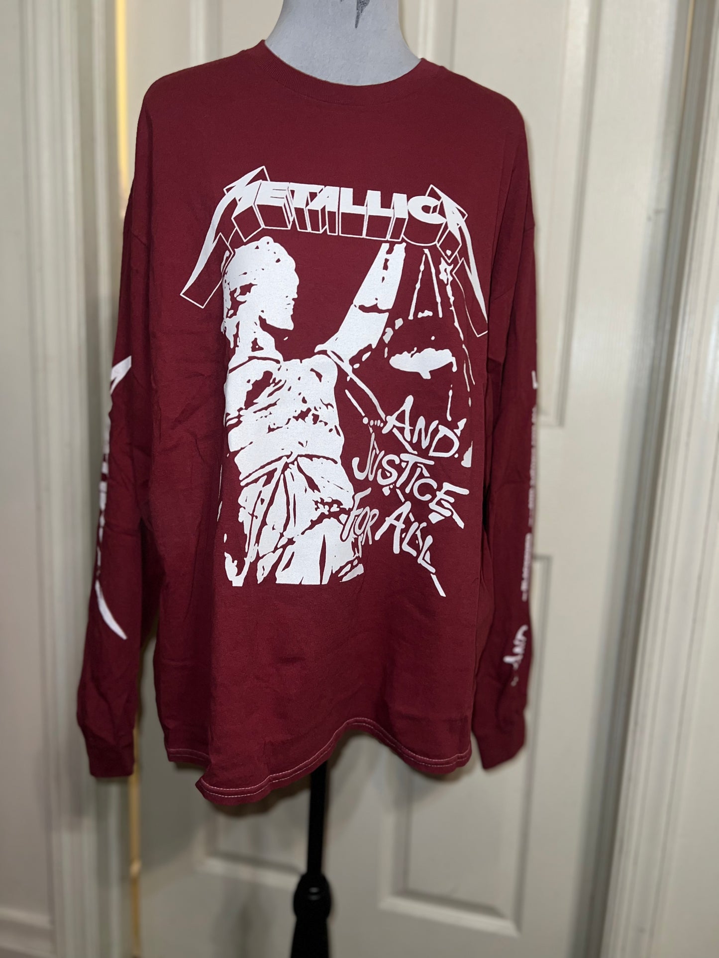 Metallica Long Sleeve Oversized Distressed Tee
