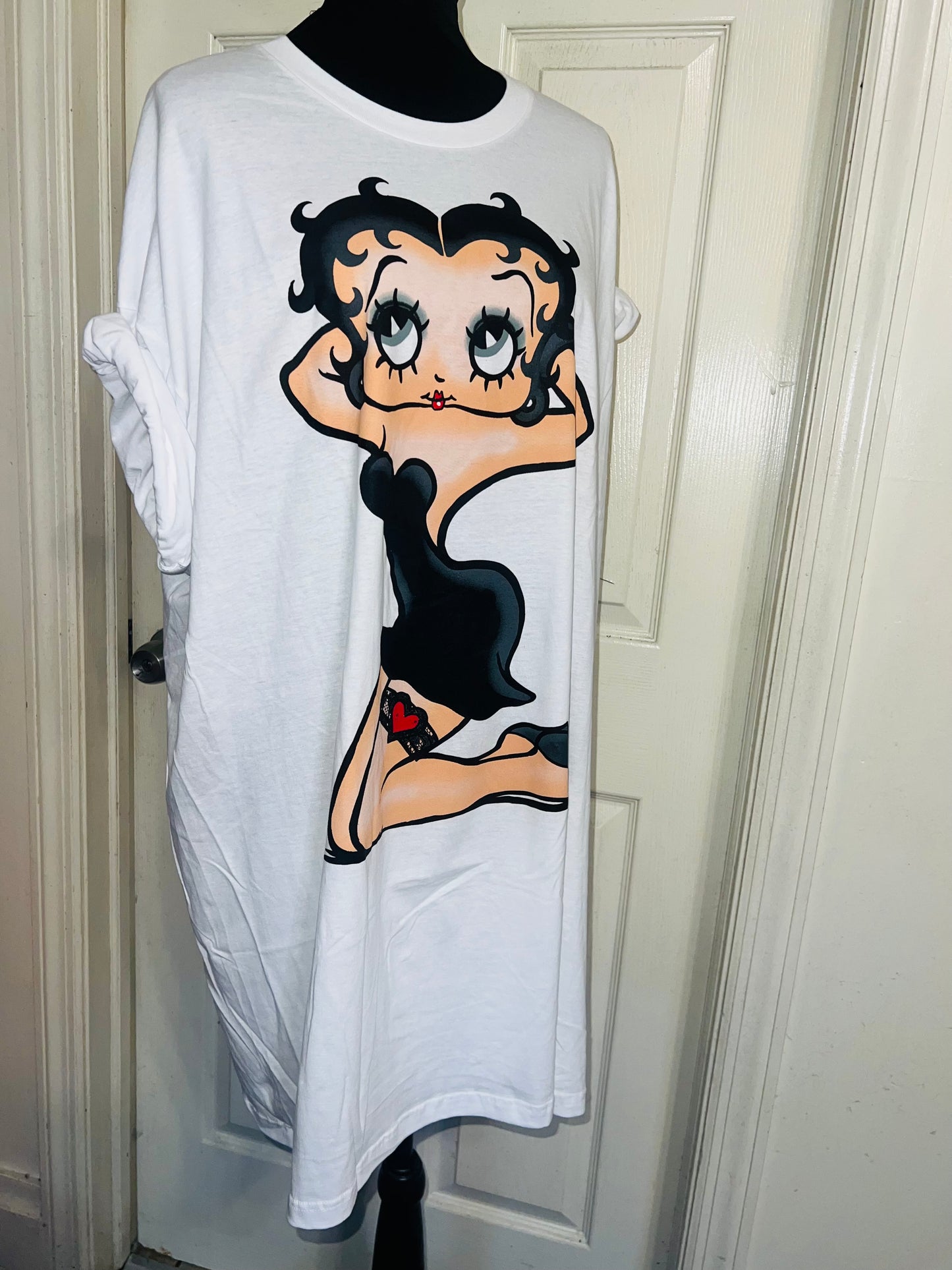 Betty Boop Oversized Distressed T-Shirt Dress