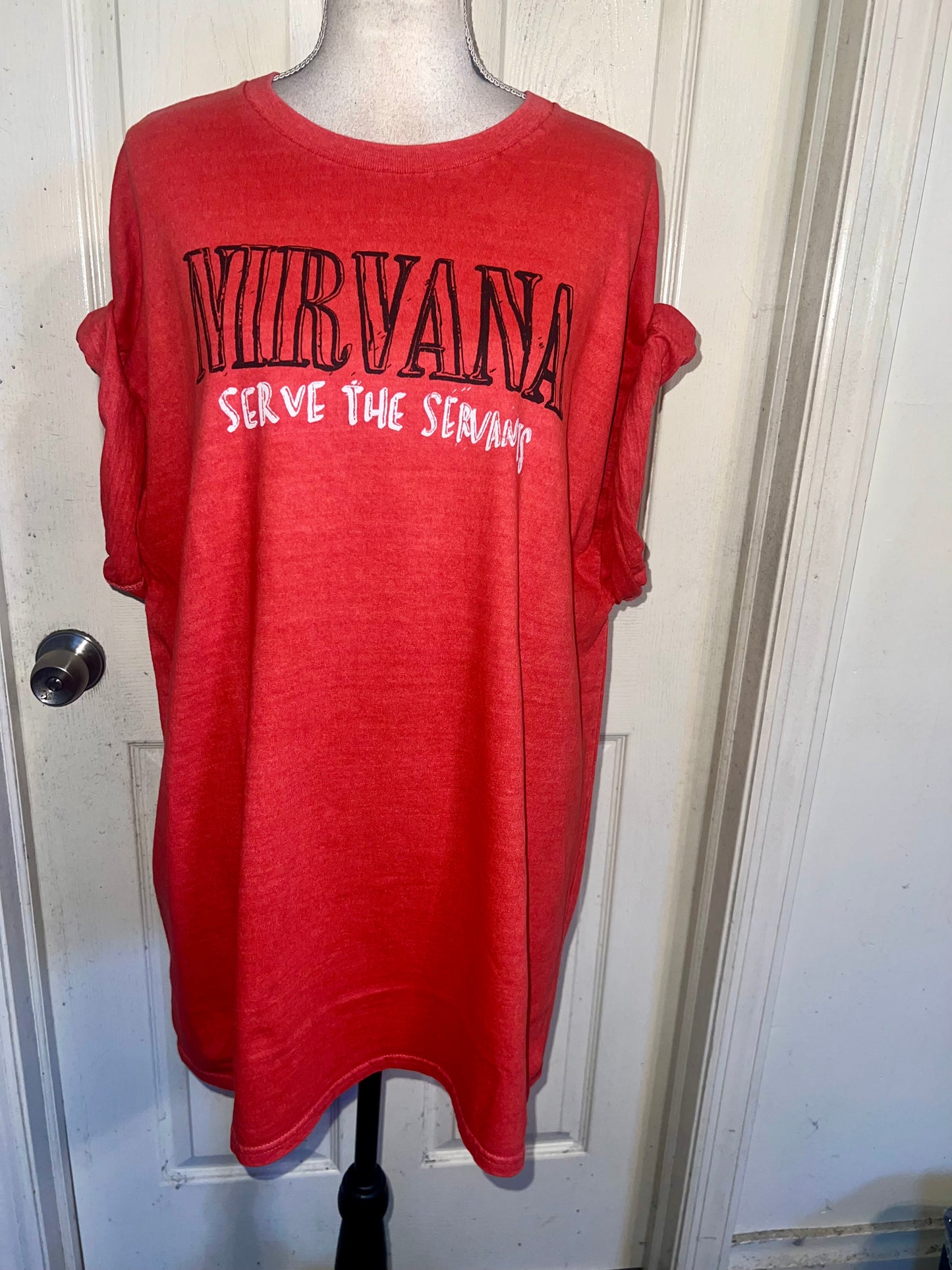 Nirvana Double Sided Oversized Distressed Tee