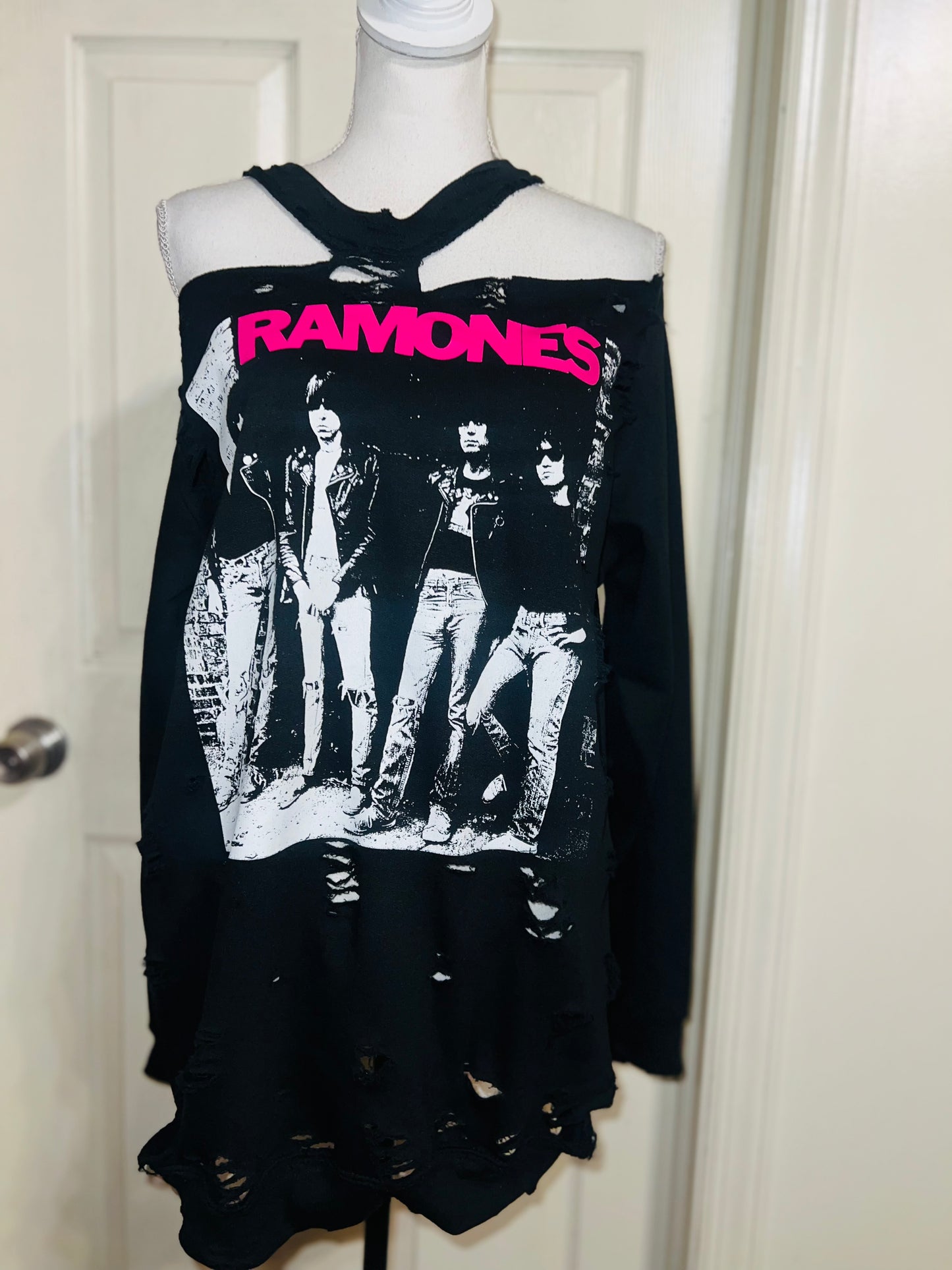 Ramones Oversized Distressed Sweatshirt