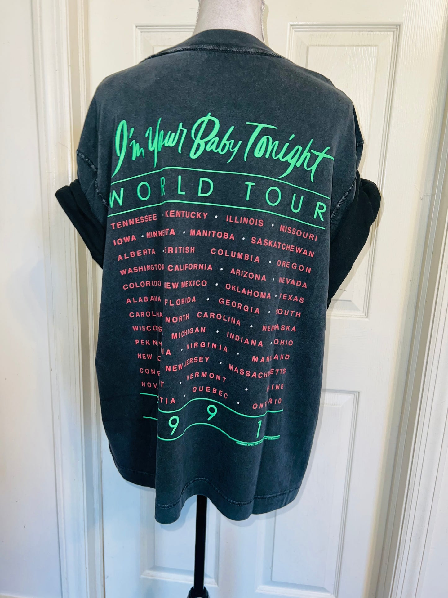 Whitney Houston Double Sided Oversized Distressed Tee
