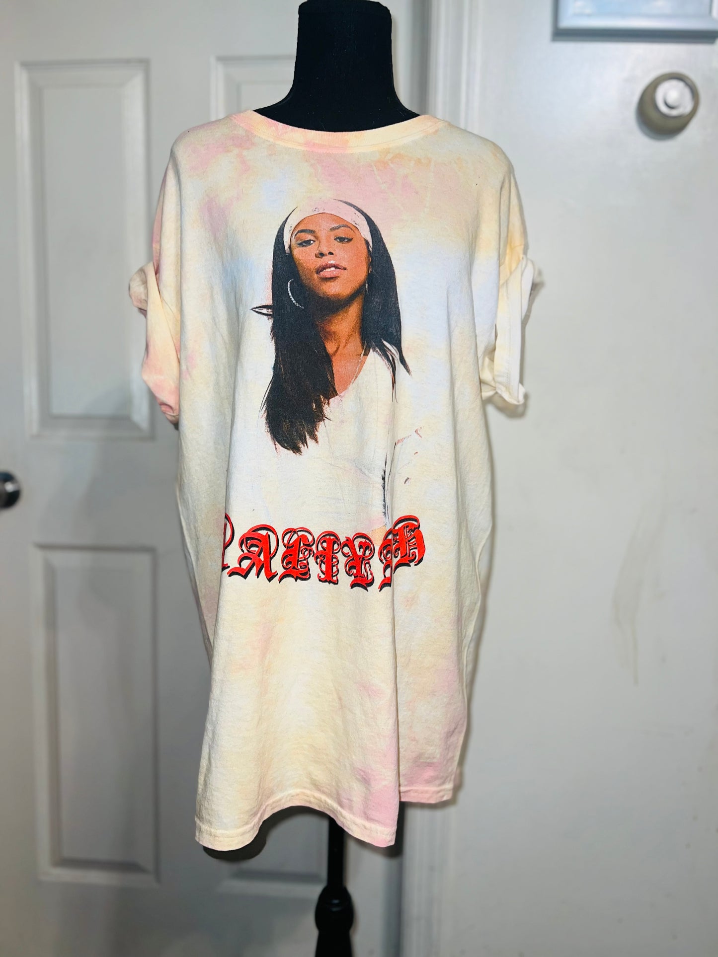 Aaliyah Tie Dye Oversized Distressed Tee