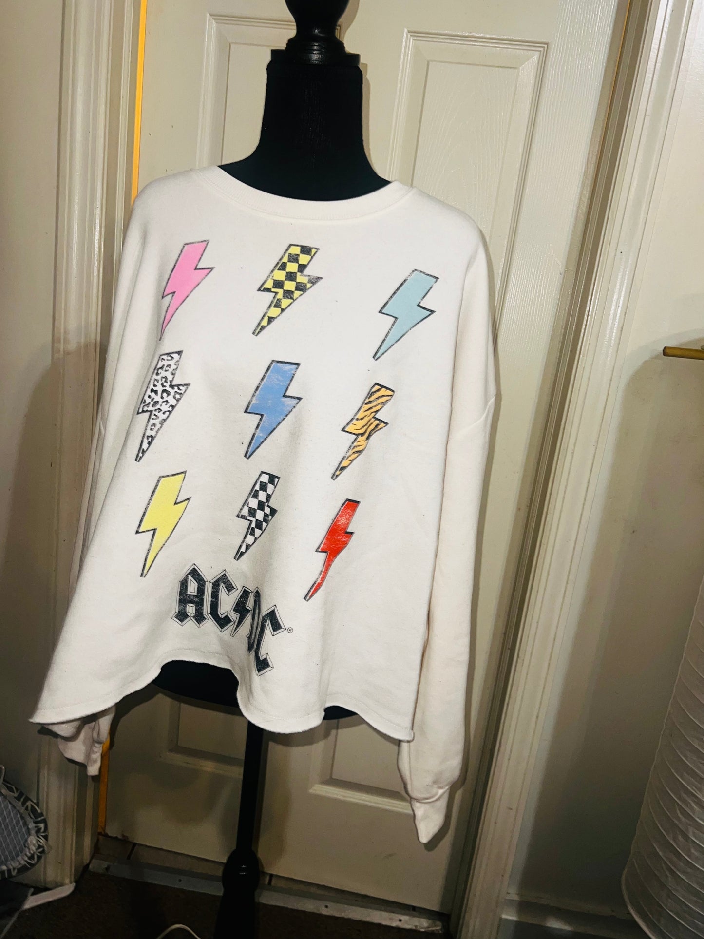 AC/DC Oversized Cropped Sweatshirt