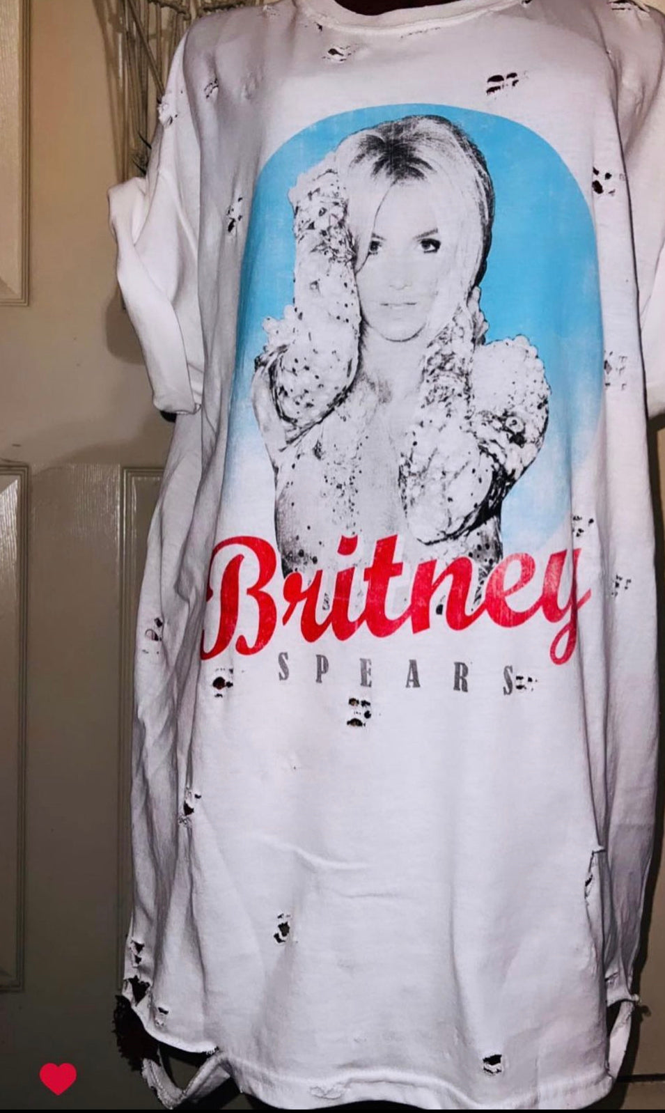 Britney Spears Oversized Distressed Tee