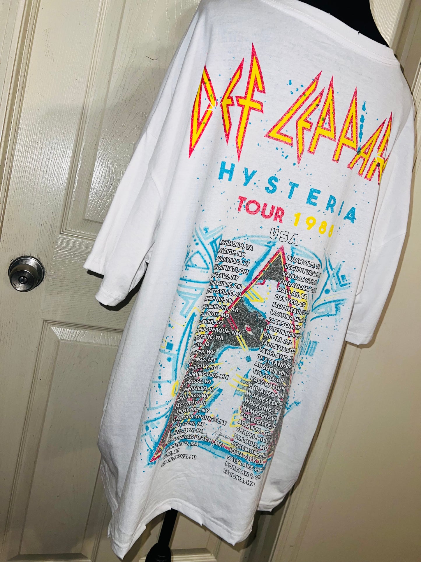 Def Leppard Double Sided Oversized Distressed Tee