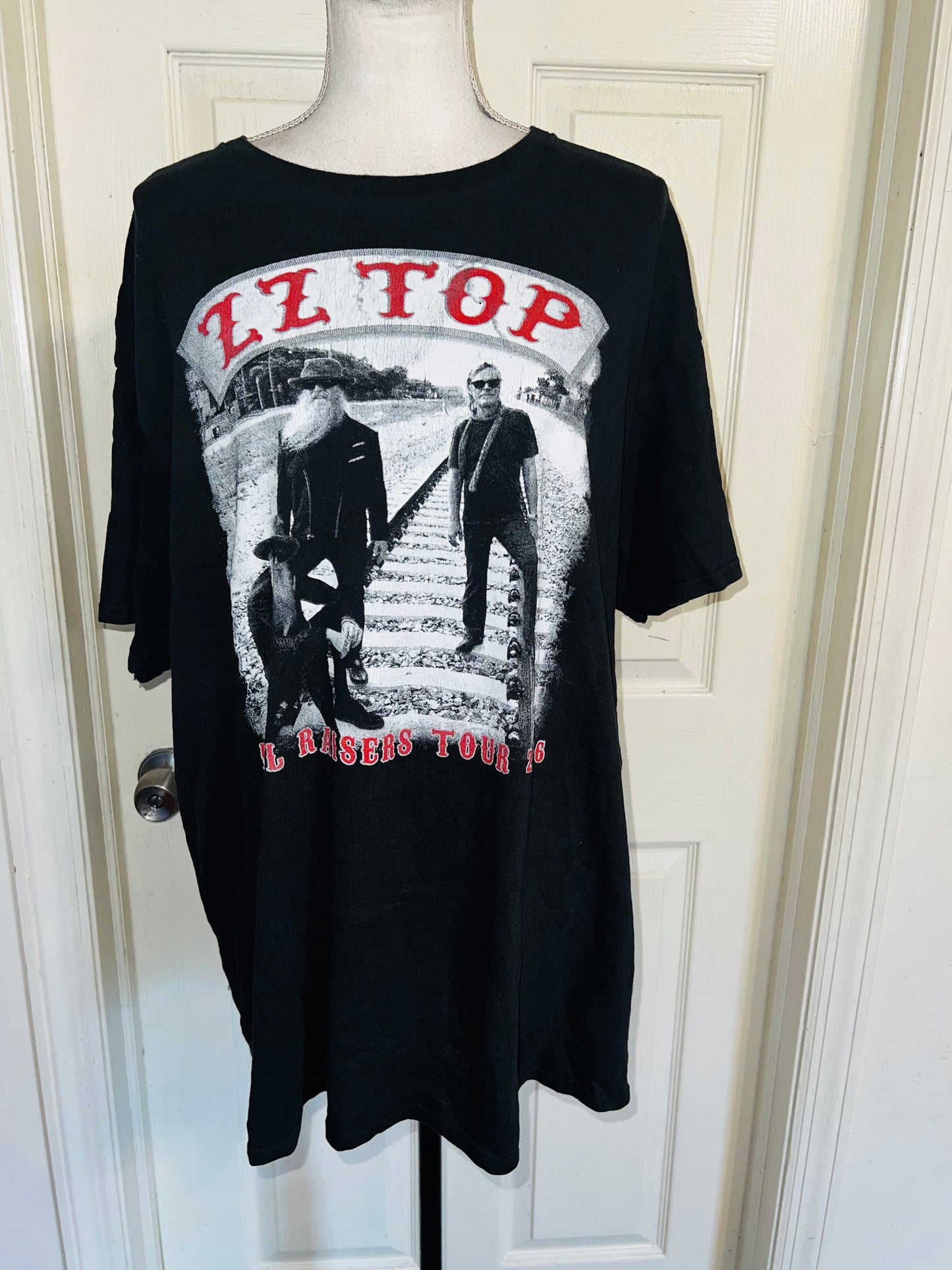 ZZ Top Double Sided Oversized Distressed Tee