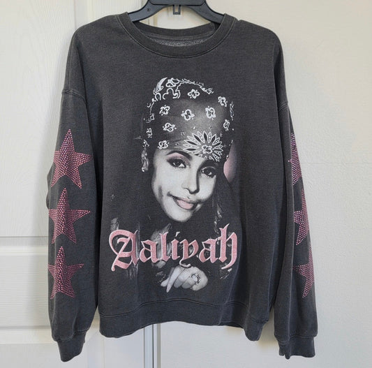 Aaliyah Oversized Distressed Sweatshirt