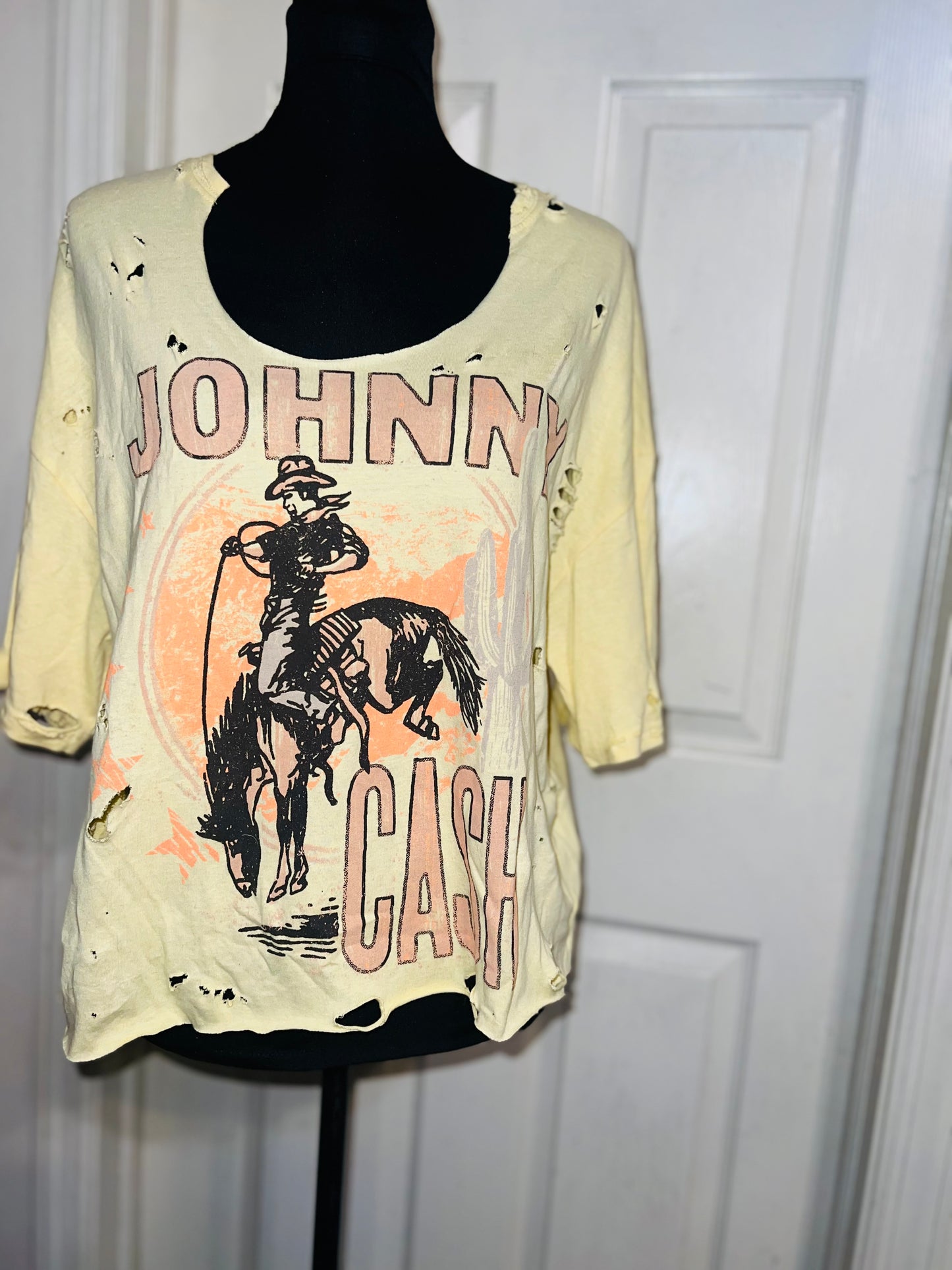 Johnny Cash Oversized Distressed Tee (As Is)