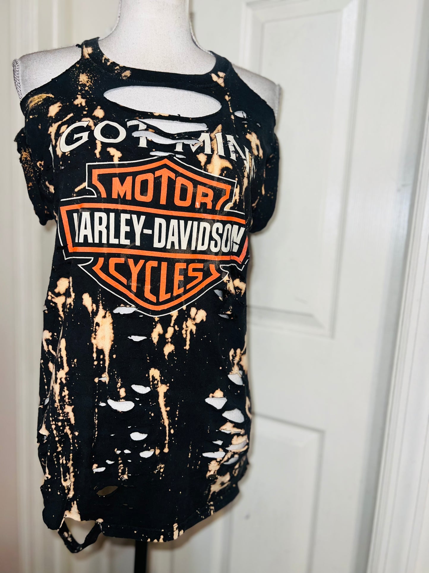 Harley Davidson Bleached Double Sided Distressed Tee