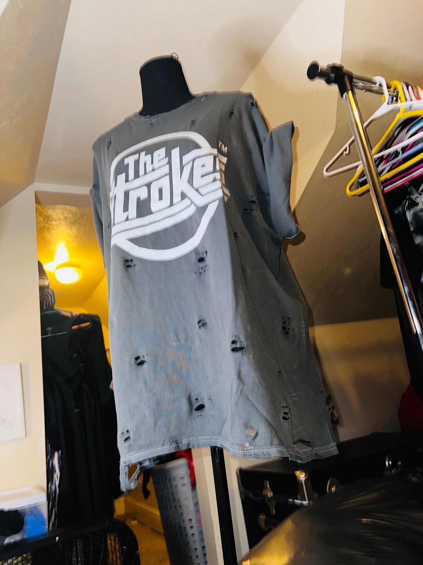 The Strokes Oversized Distressed Tee