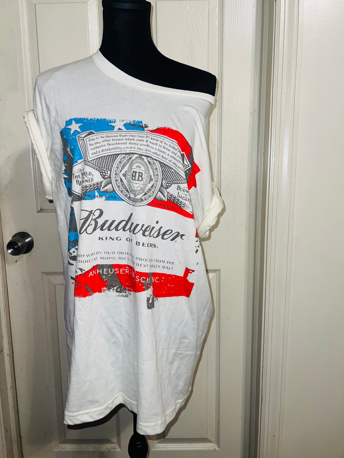 Budweiser USA Oversized Distressed Tee