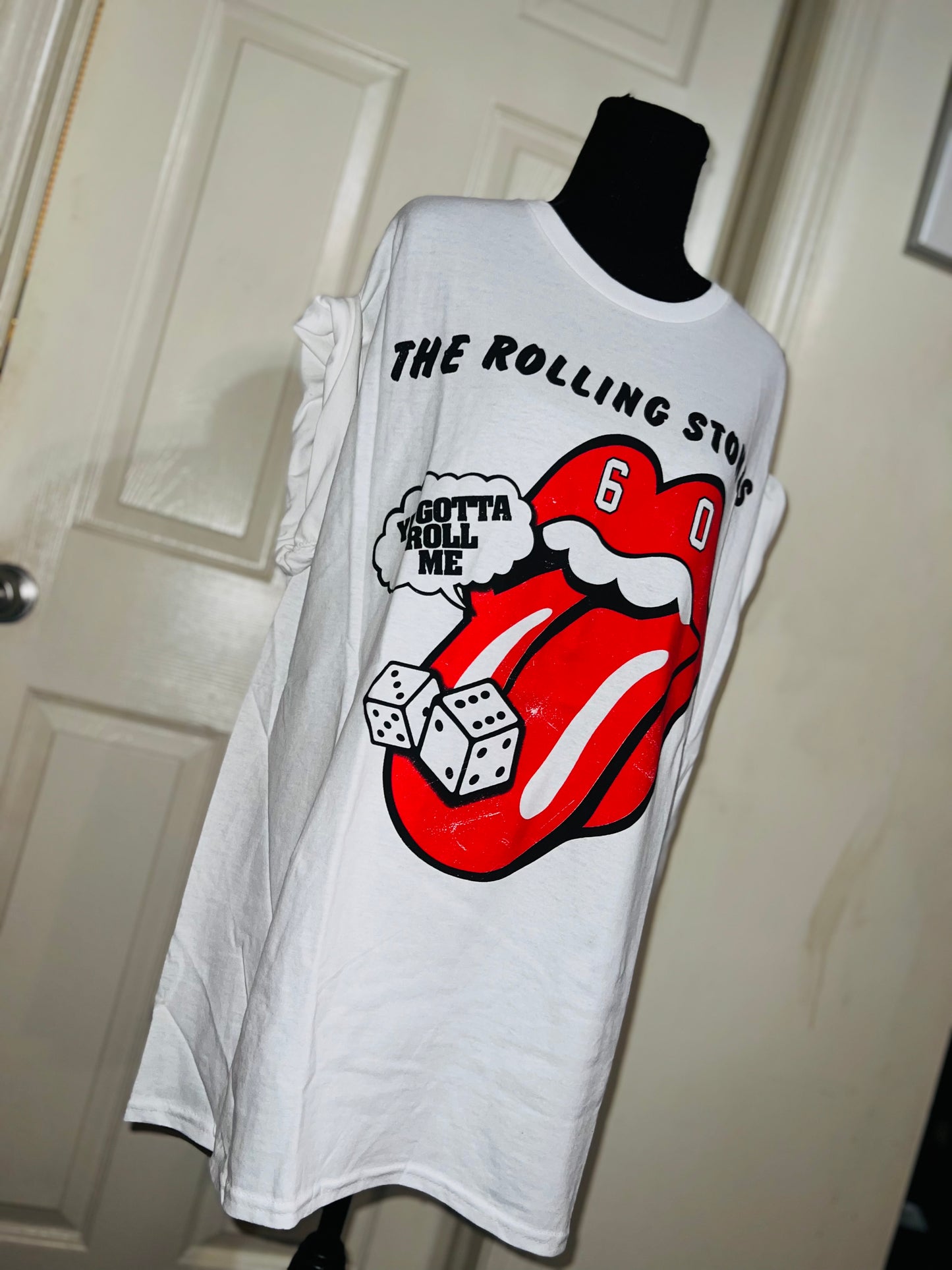 Rolling Stones Tumbling Dice Oversized Distressed Tee