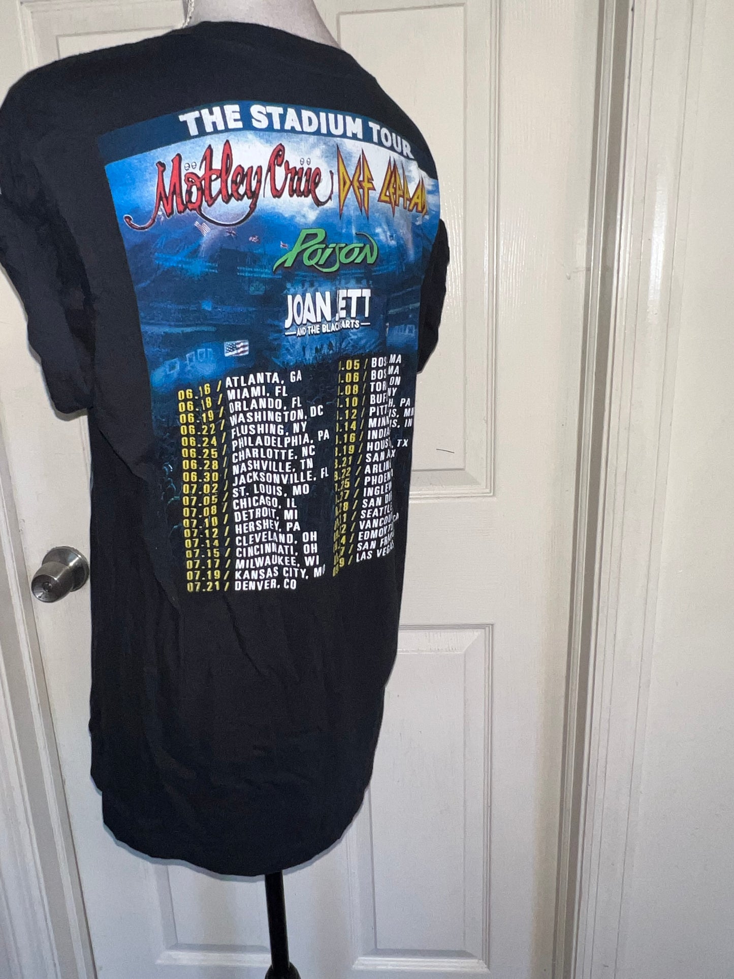 Motley Crue, Def Leppard, Poison, and Joan Jett Double Sided Oversized Tee