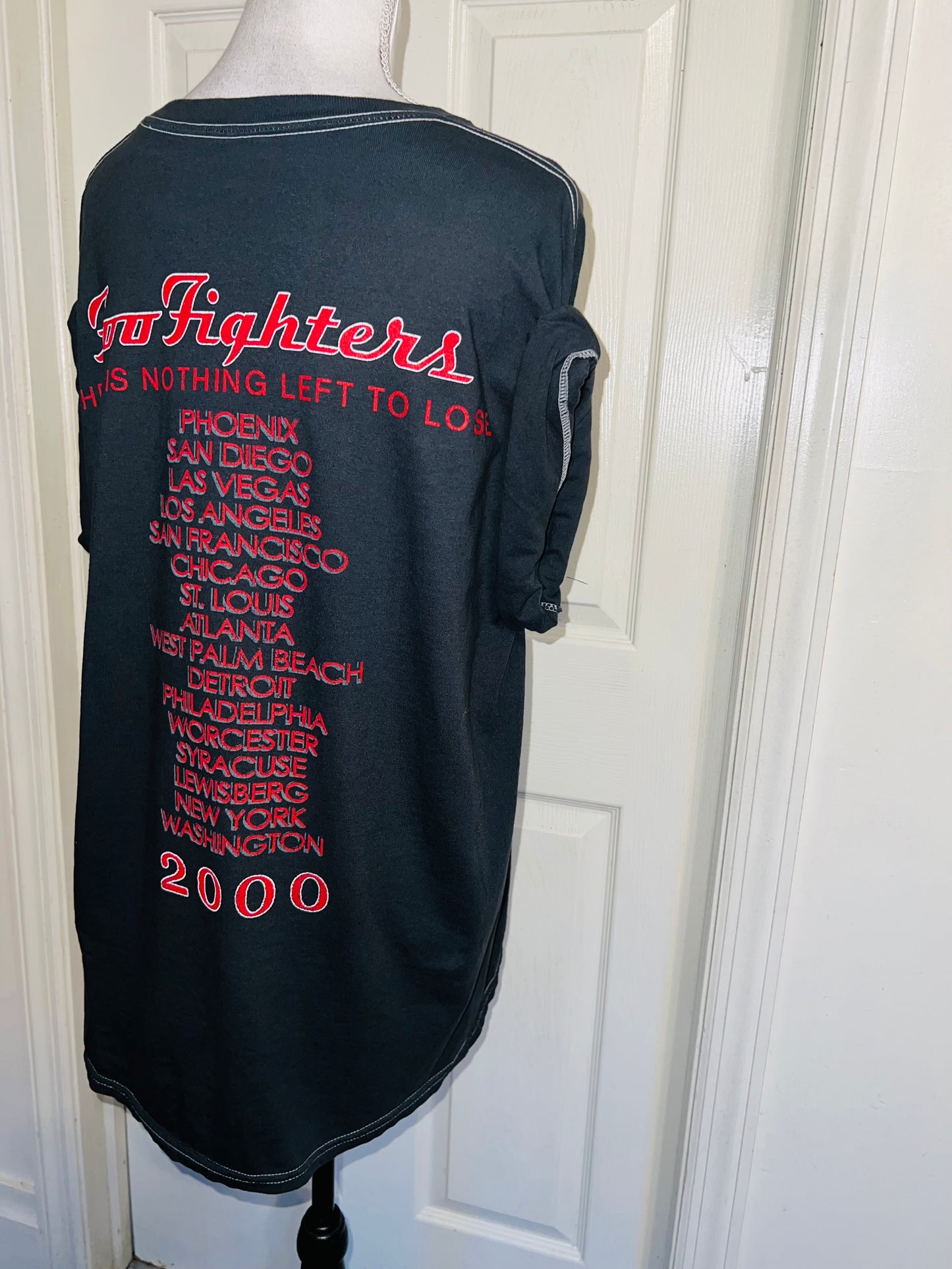 Foo Fighters Double Sided Oversized Distressed Tee