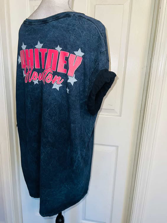 Whitney Houston Double Sided Oversized Distressed Tee