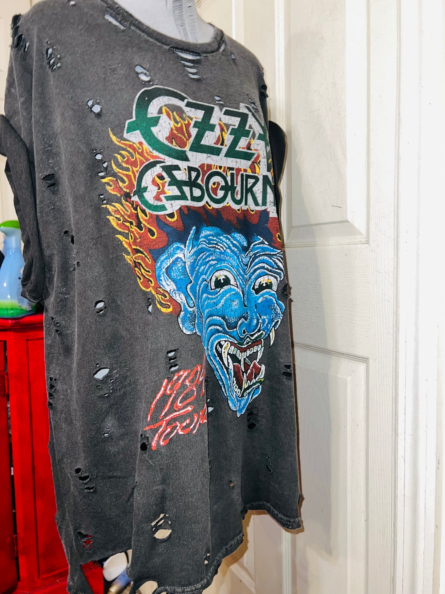 Ozzy Osbourne Double Sided Oversized Distressed Tee